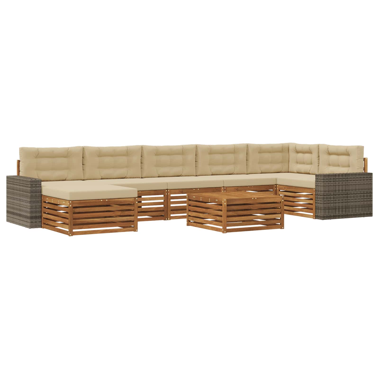 vidaXL Sofa-Sets 8 pcs Naturel Massief Acaciahout