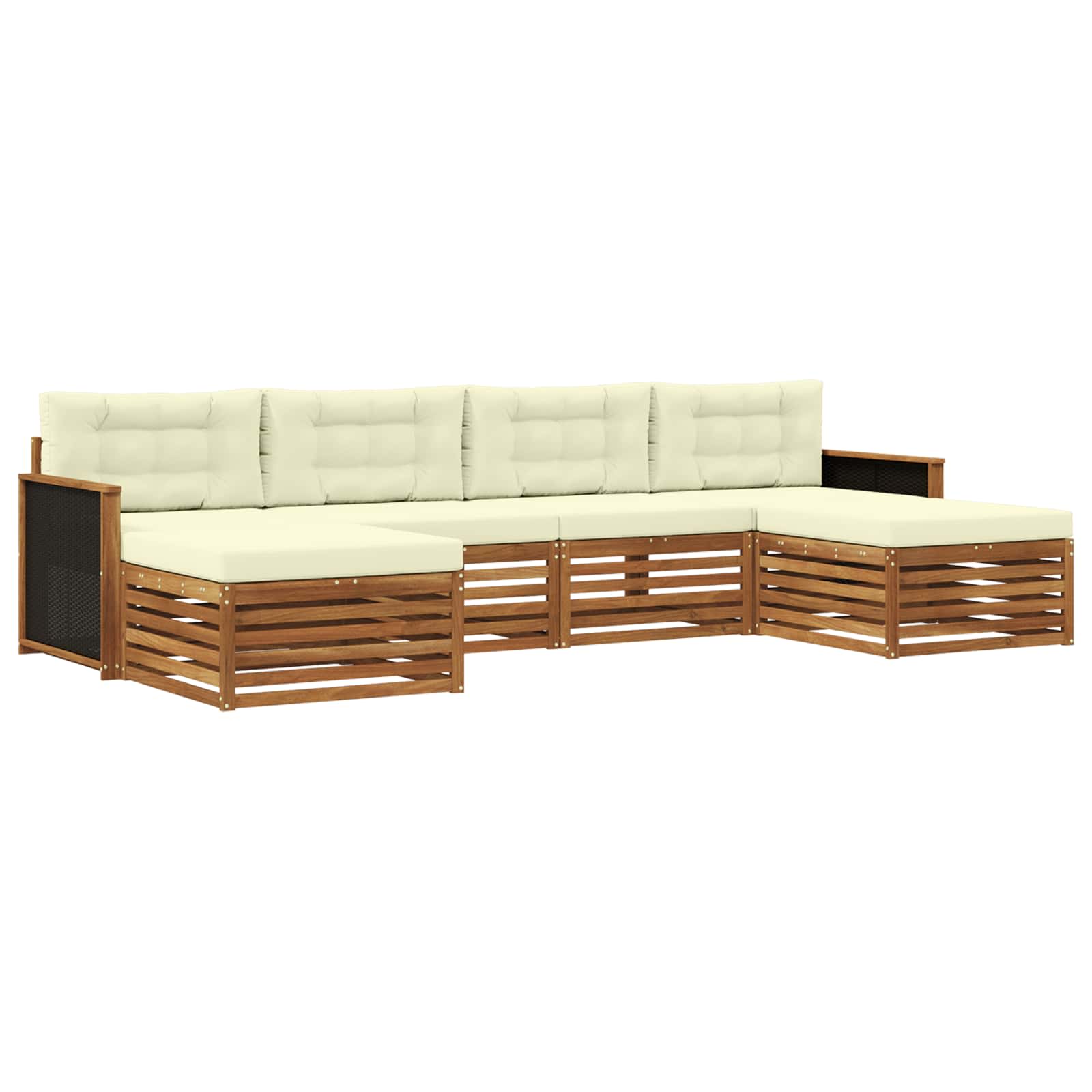 vidaXL Sofa-Sets 6 pcs Naturel Massief Acaciahout