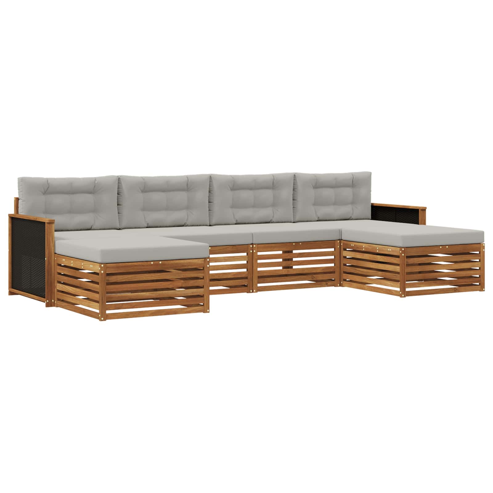 vidaXL Sofa-Sets 6 pcs Naturel Massief Acaciahout