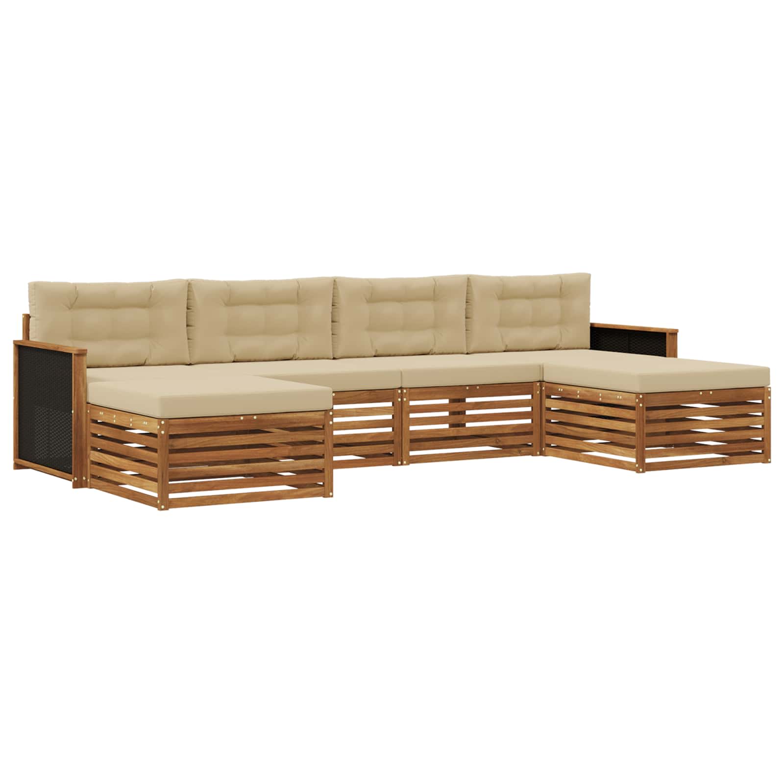 vidaXL Sofa-Sets 6 pcs Naturel Massief Acaciahout