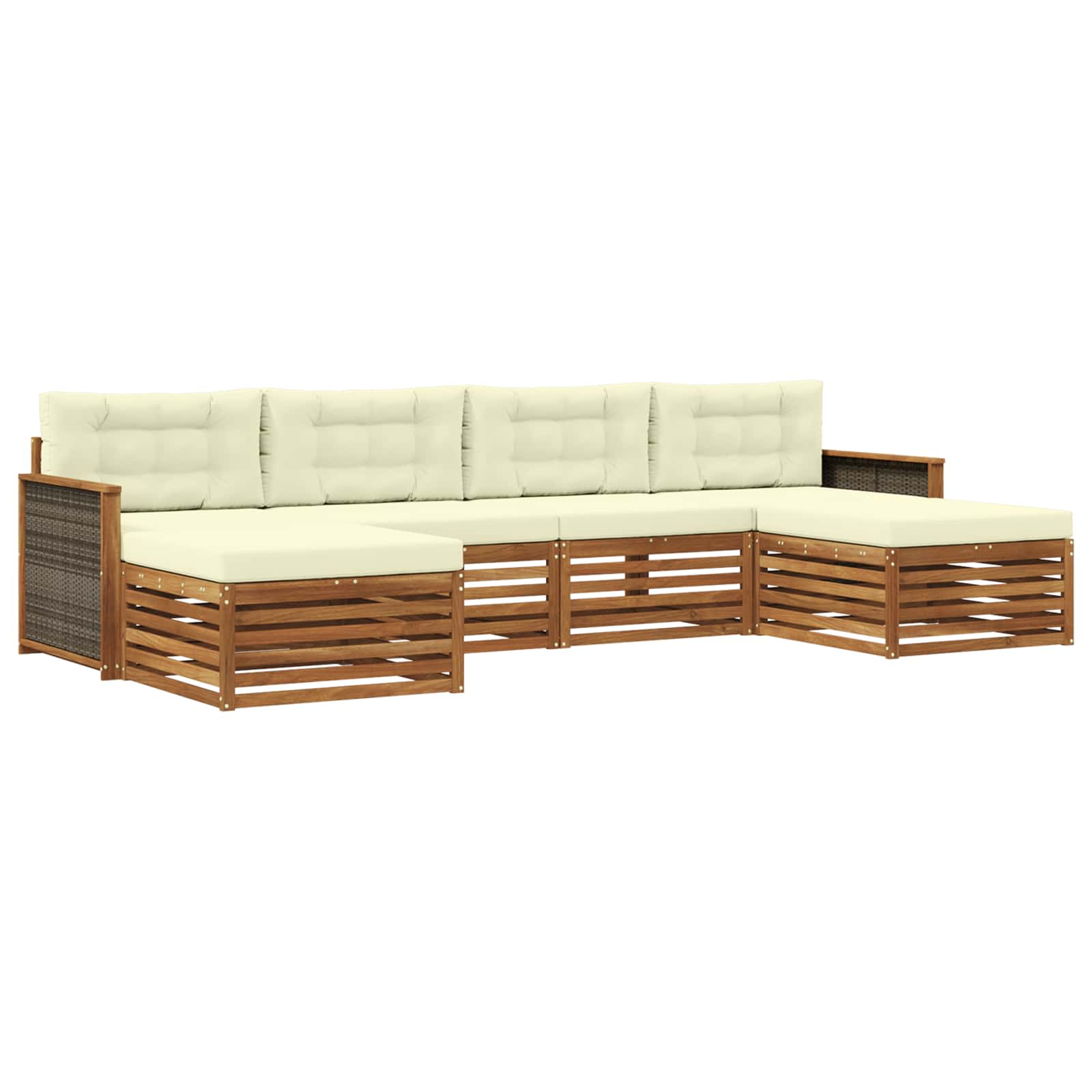 vidaXL Sofa-Sets 6 pcs Naturel Massief Acaciahout