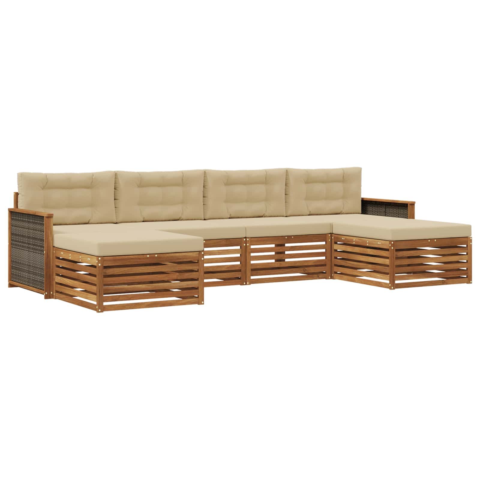 vidaXL Sofa-Sets 6 pcs Naturel Massief Acaciahout