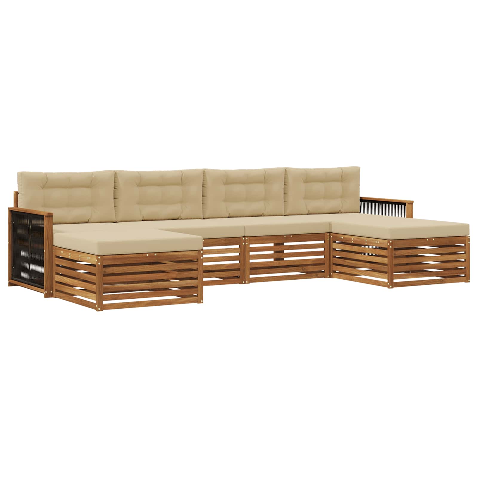vidaXL Sofa-Sets 6 pcs Naturel Massief Acaciahout