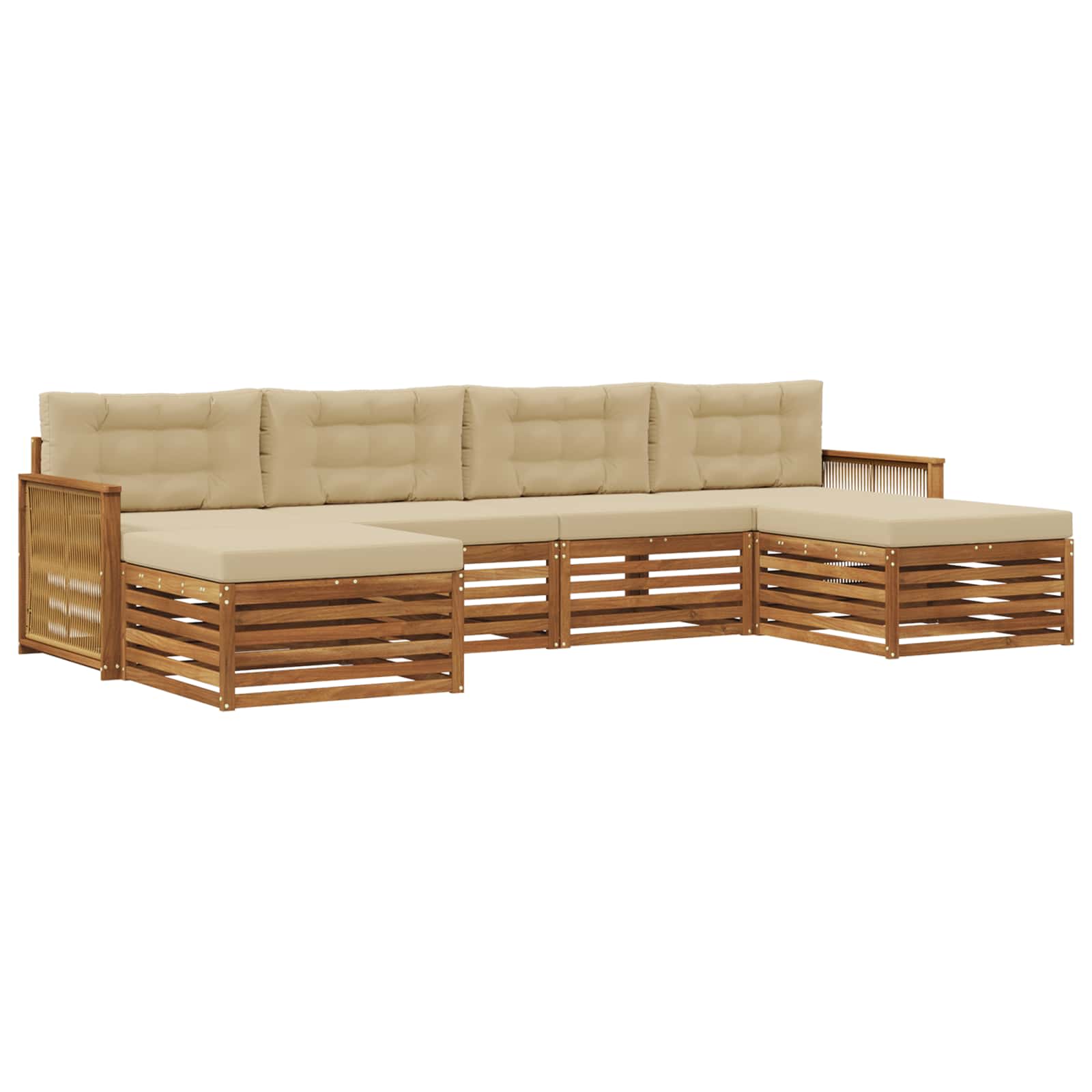 vidaXL Sofa-Sets 6 pcs Naturel Massief Acaciahout