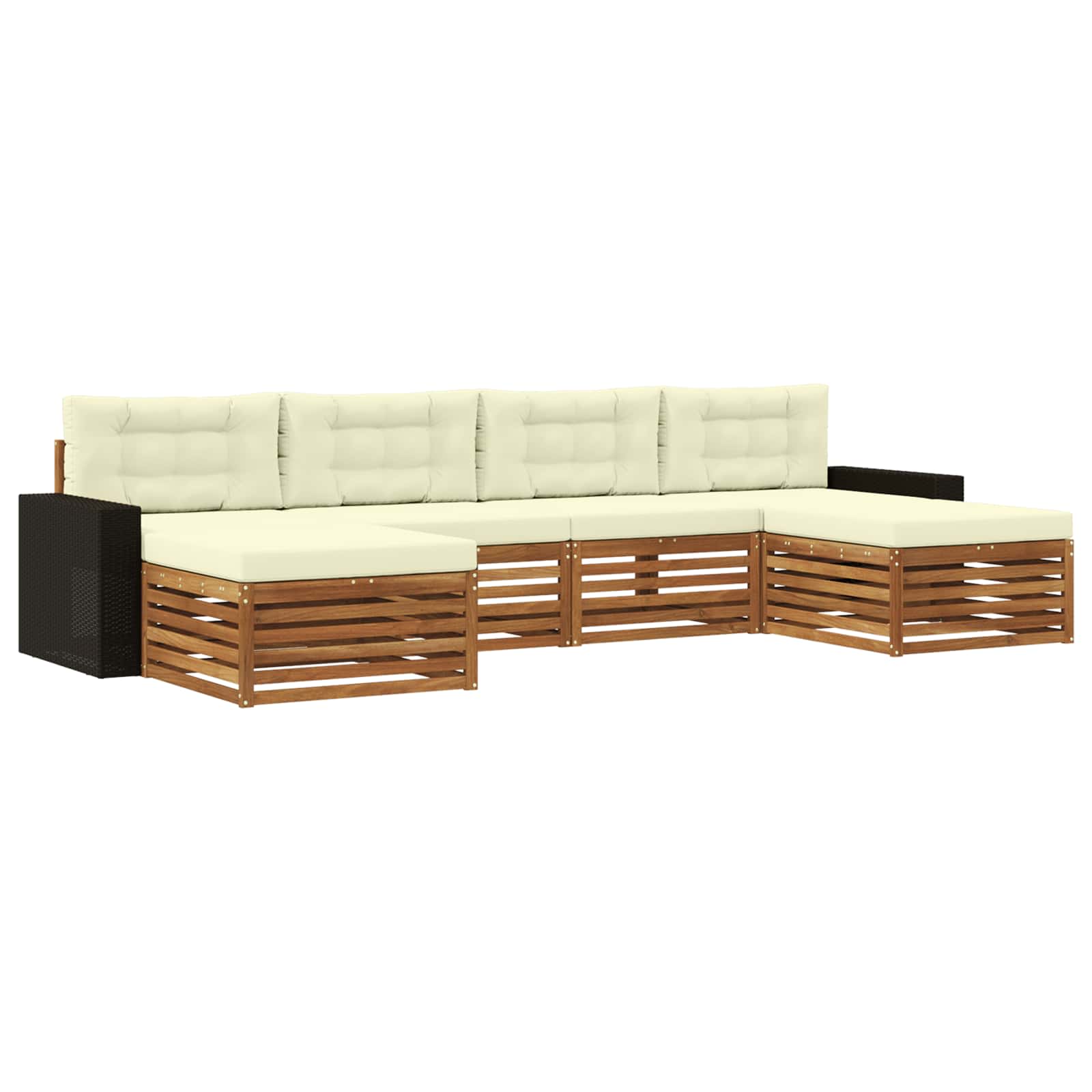 vidaXL Sofa-Sets 6 pcs Naturel Massief Acaciahout