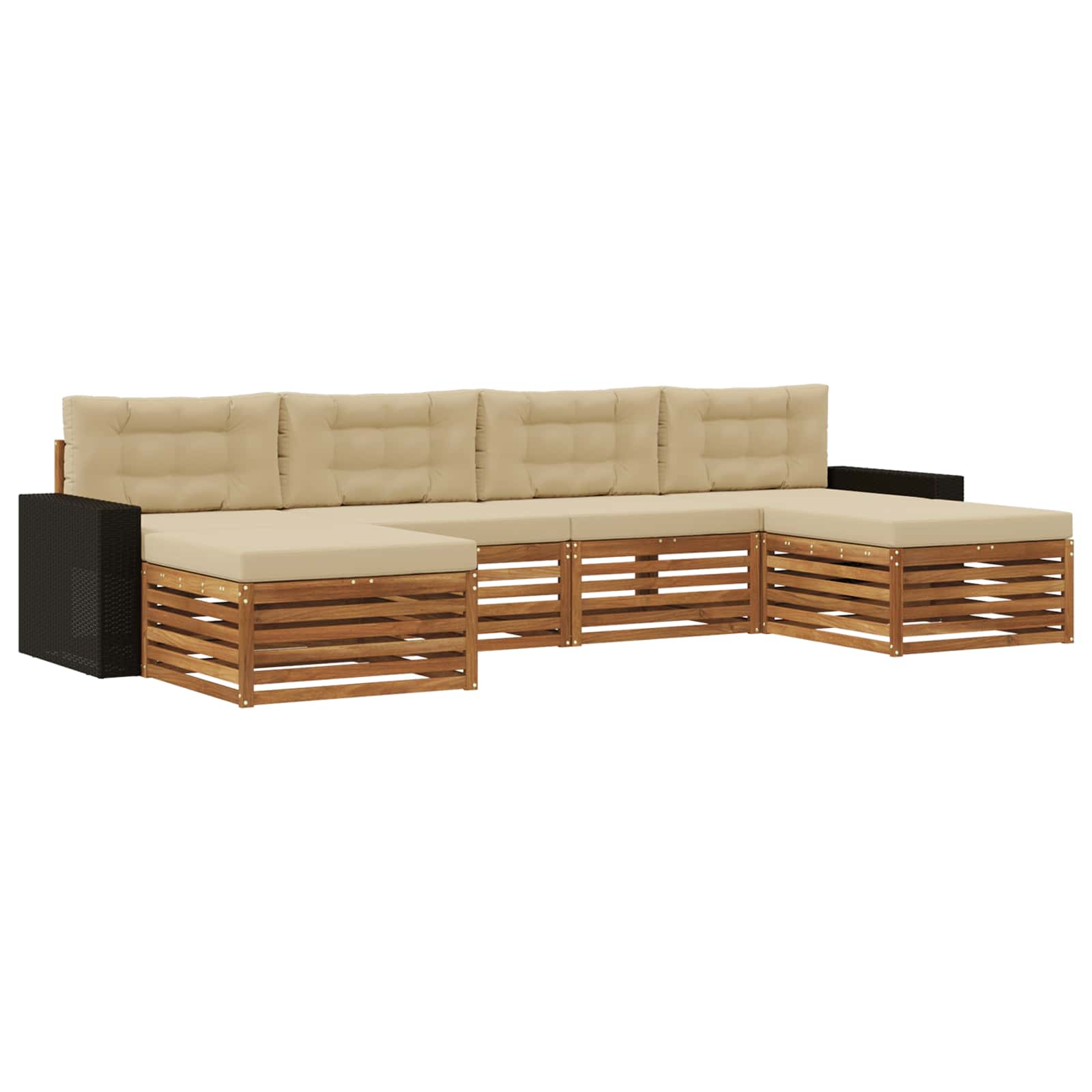 vidaXL Sofa-Sets 6 pcs Naturel Massief Acaciahout