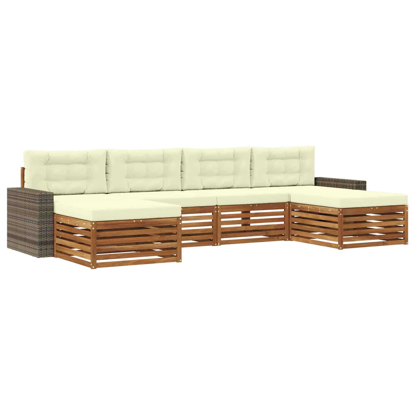 vidaXL Sofa-Sets 6 pcs Naturel Massief Acaciahout