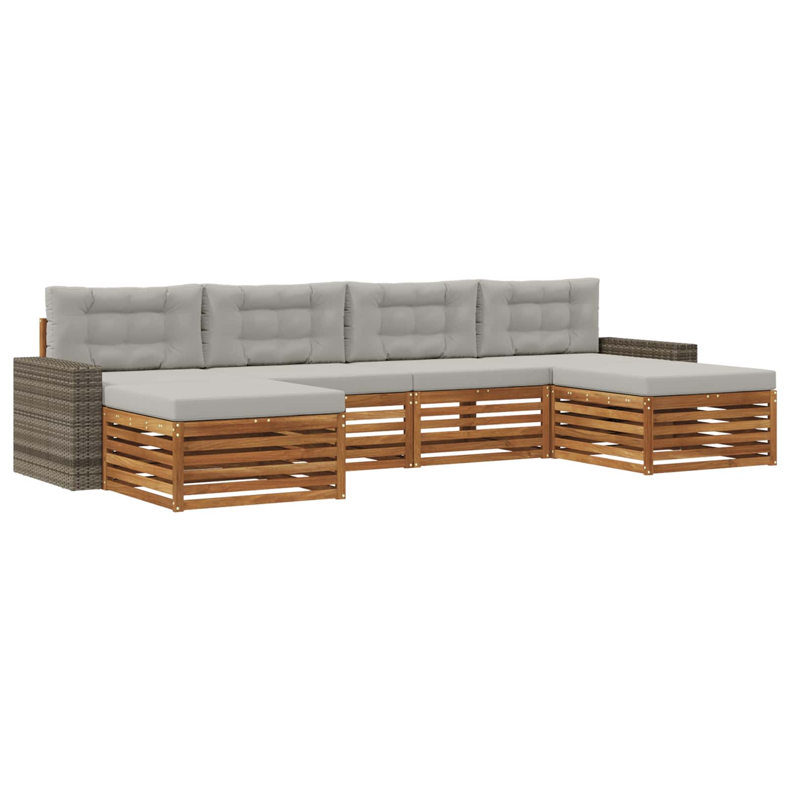 vidaXL Sofa-Sets 6 pcs Naturel Massief Acaciahout