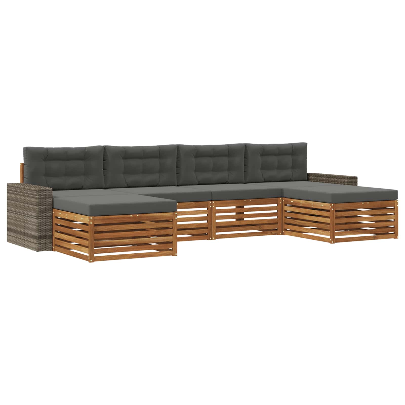 vidaXL Sofa-Sets 6 pcs Naturel Massief Acaciahout