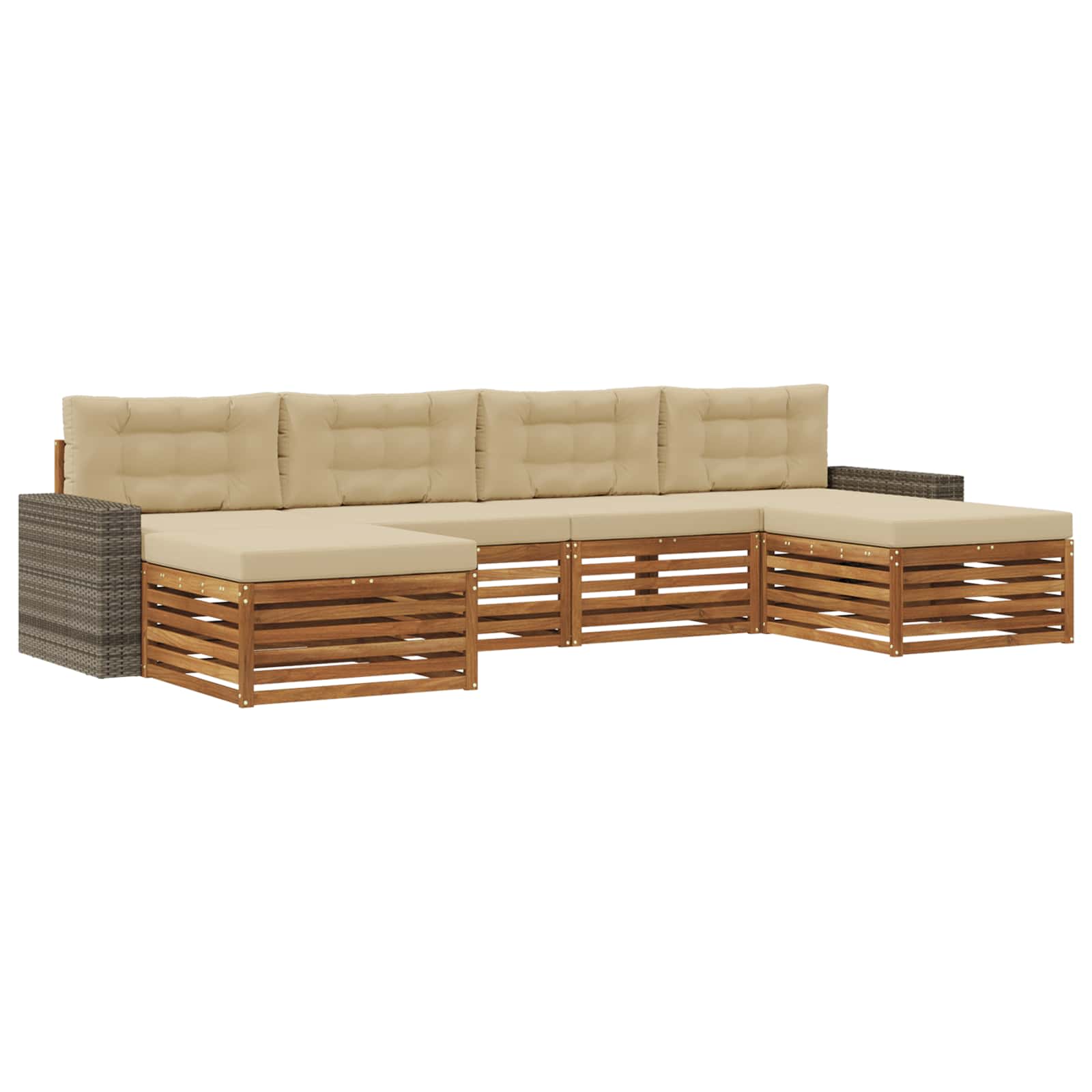vidaXL Sofa-Sets 6 pcs Naturel Massief Acaciahout