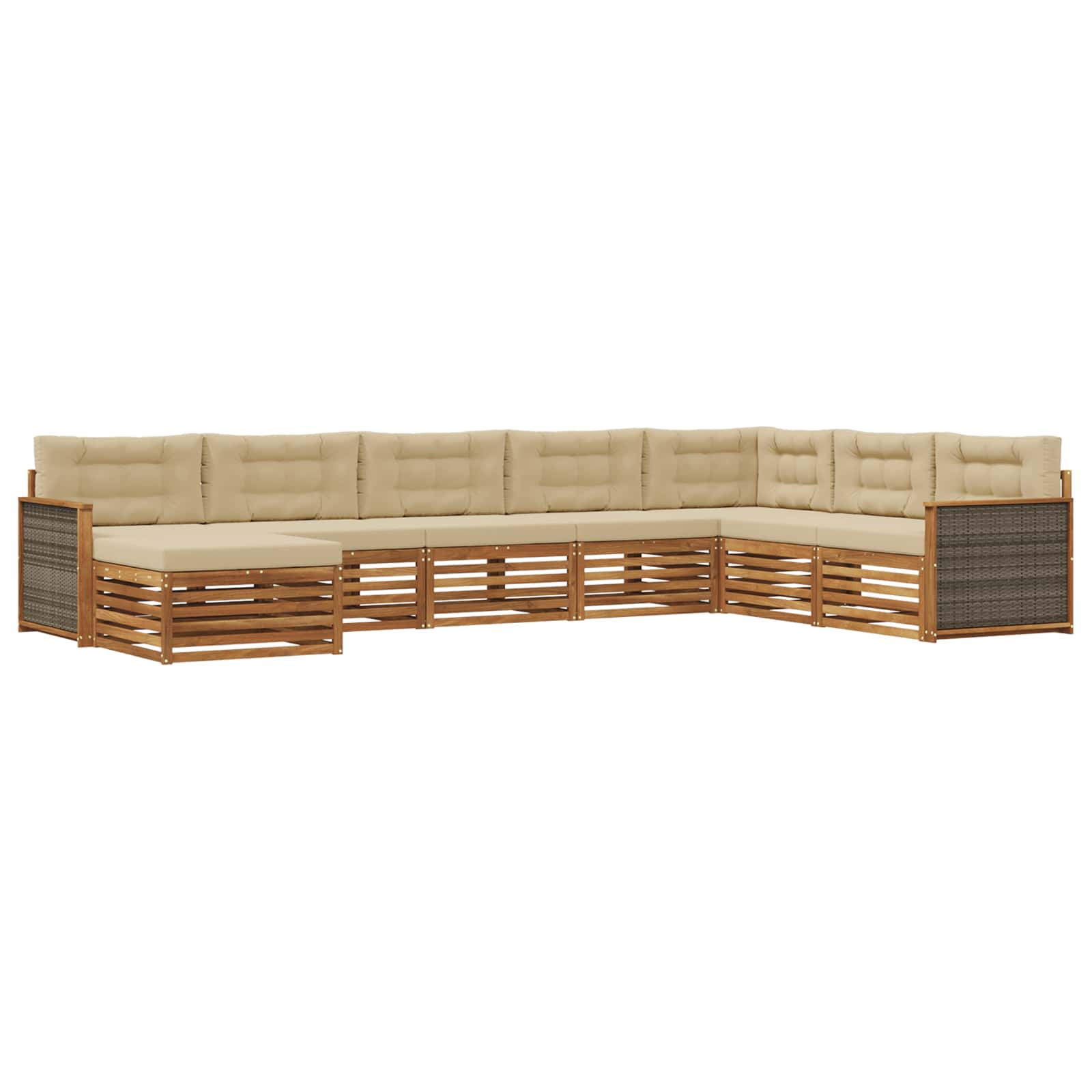 vidaXL Sofa-Sets 8 pcs Naturel Massief Acaciahout