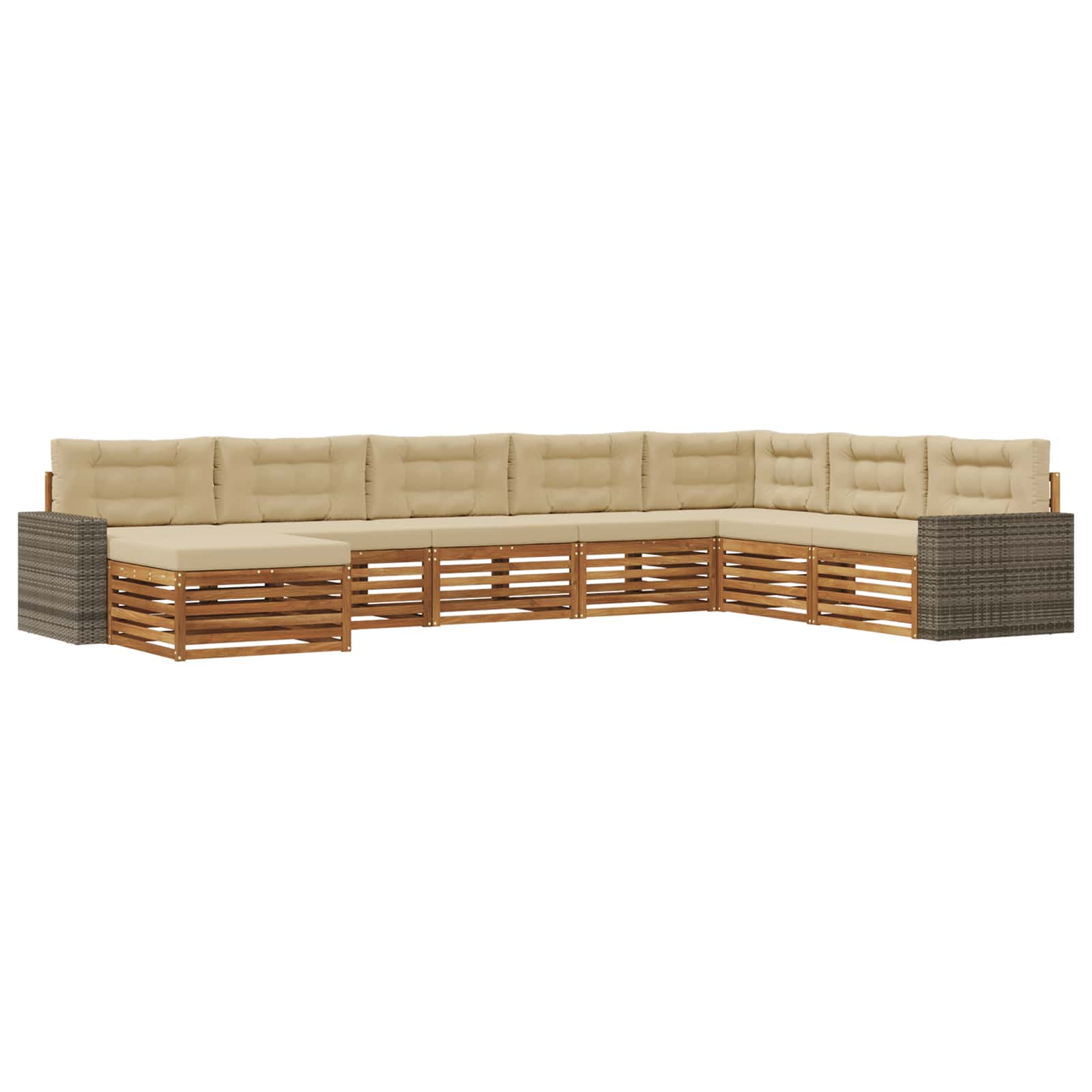 vidaXL Sofa-Sets 8 pcs Naturel Massief Acaciahout