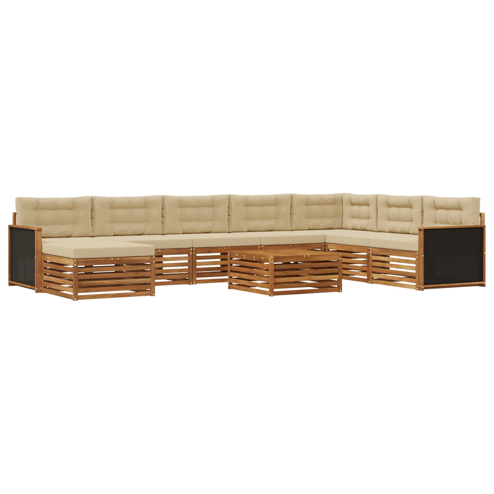 vidaXL Sofa-Sets 9 pcs Naturel Massief Acaciahout