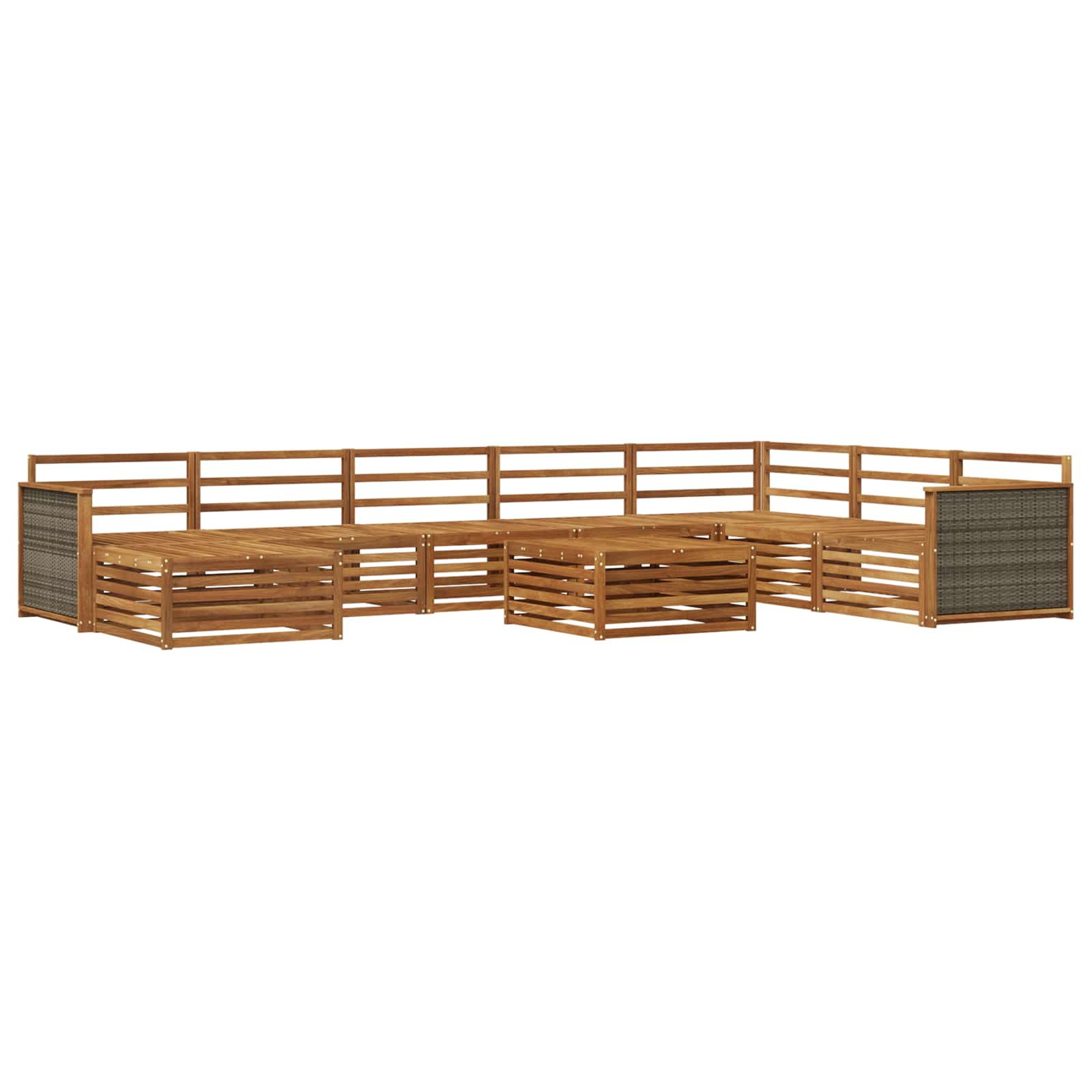vidaXL Sofa-Sets 9 pcs Naturel Massief Acaciahout