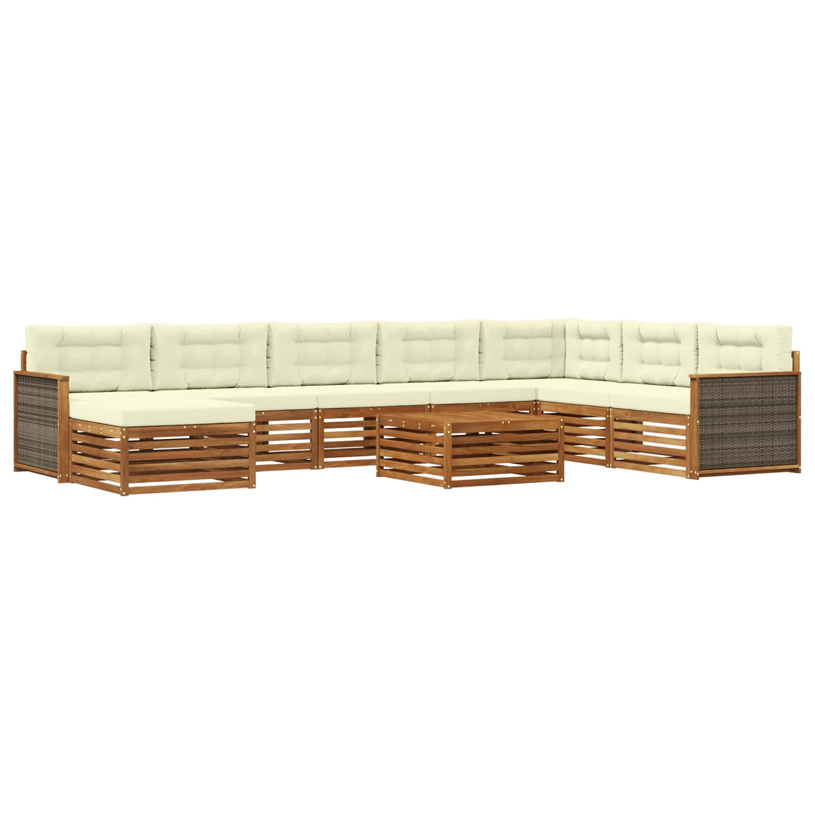 vidaXL Sofa-Sets 9 pcs Naturel Massief Acaciahout