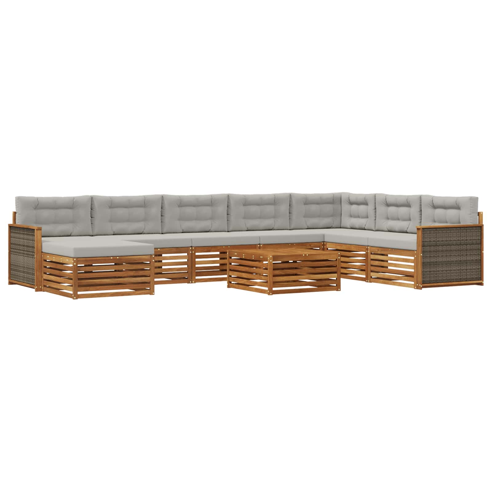 vidaXL Sofa-Sets 9 pcs Naturel Massief Acaciahout