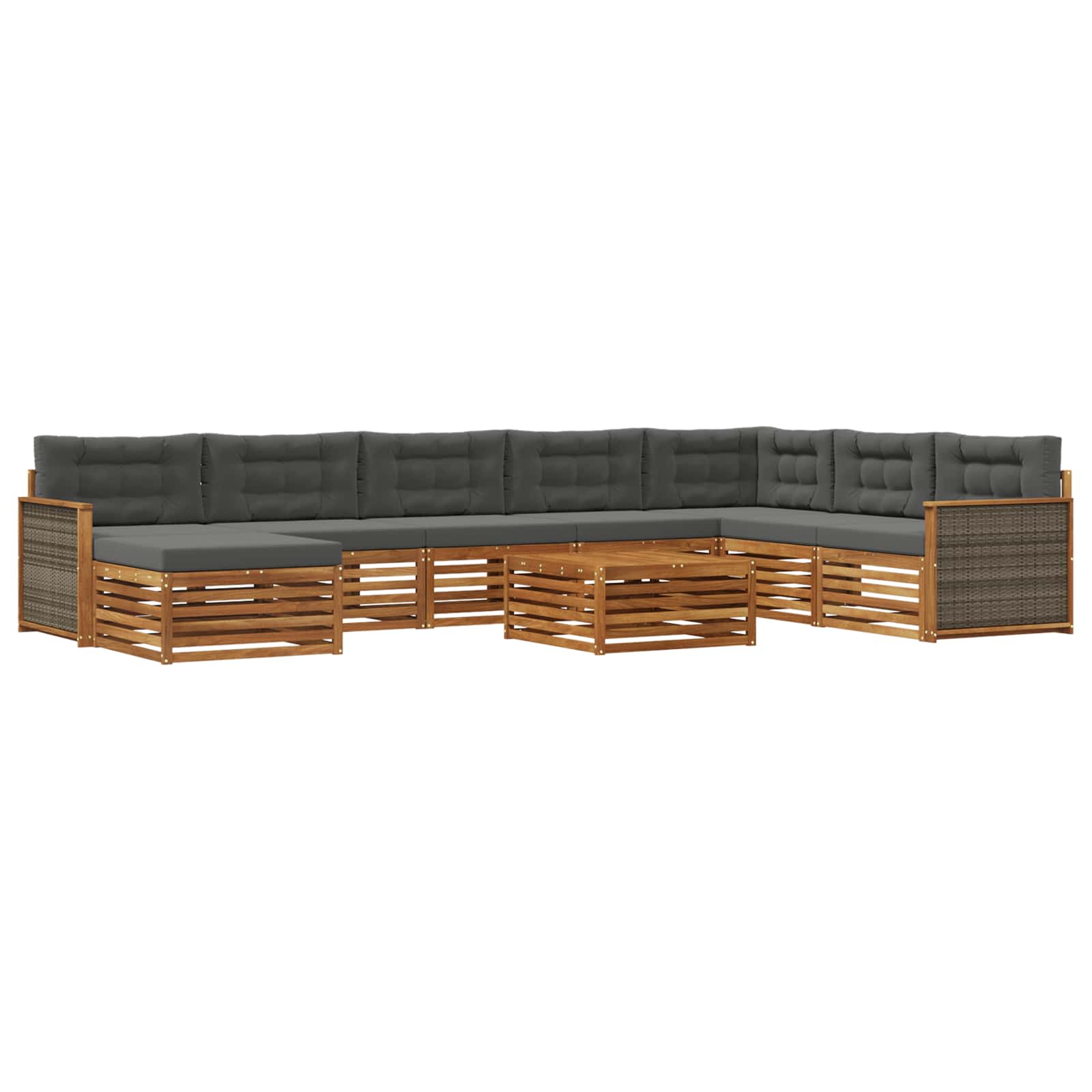 vidaXL Sofa-Sets 9 pcs Naturel Massief Acaciahout