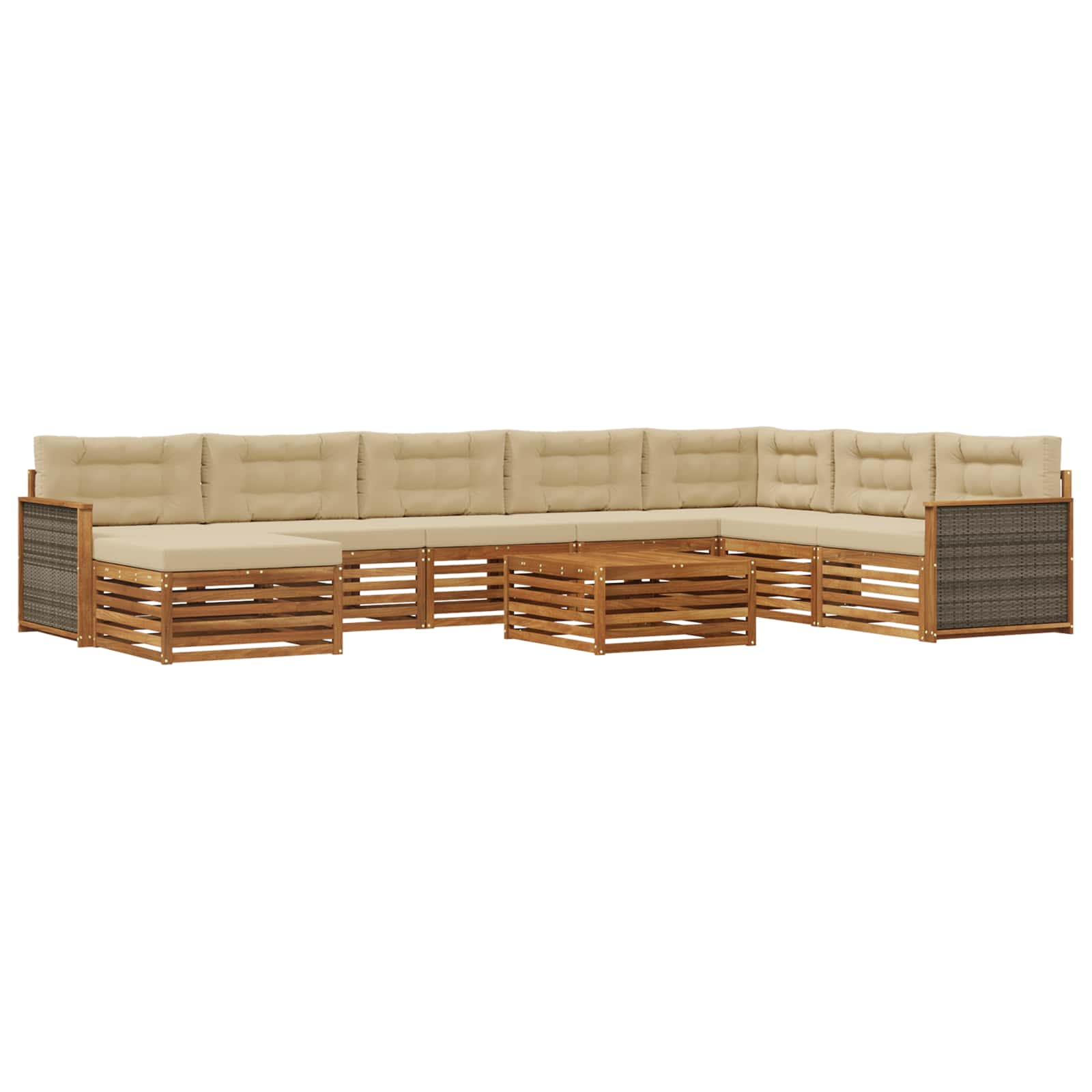 vidaXL Sofa-Sets 9 pcs Naturel Massief Acaciahout