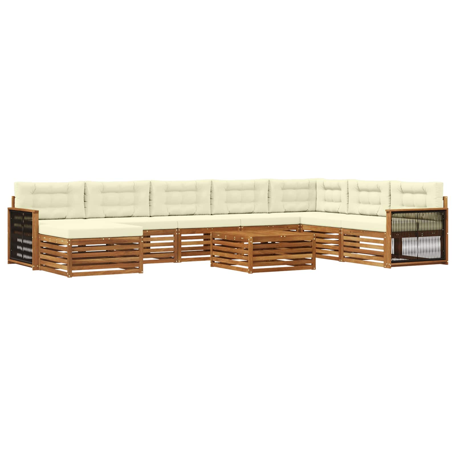 vidaXL Sofa-Sets 9 pcs Naturel Massief Acaciahout