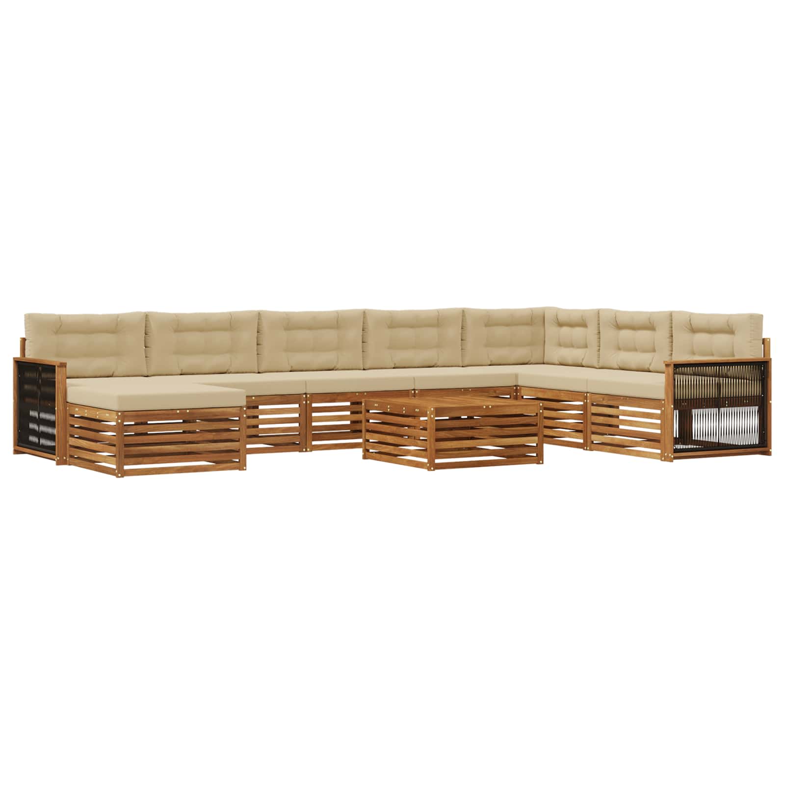 vidaXL Sofa-Sets 9 pcs Naturel Massief Acaciahout