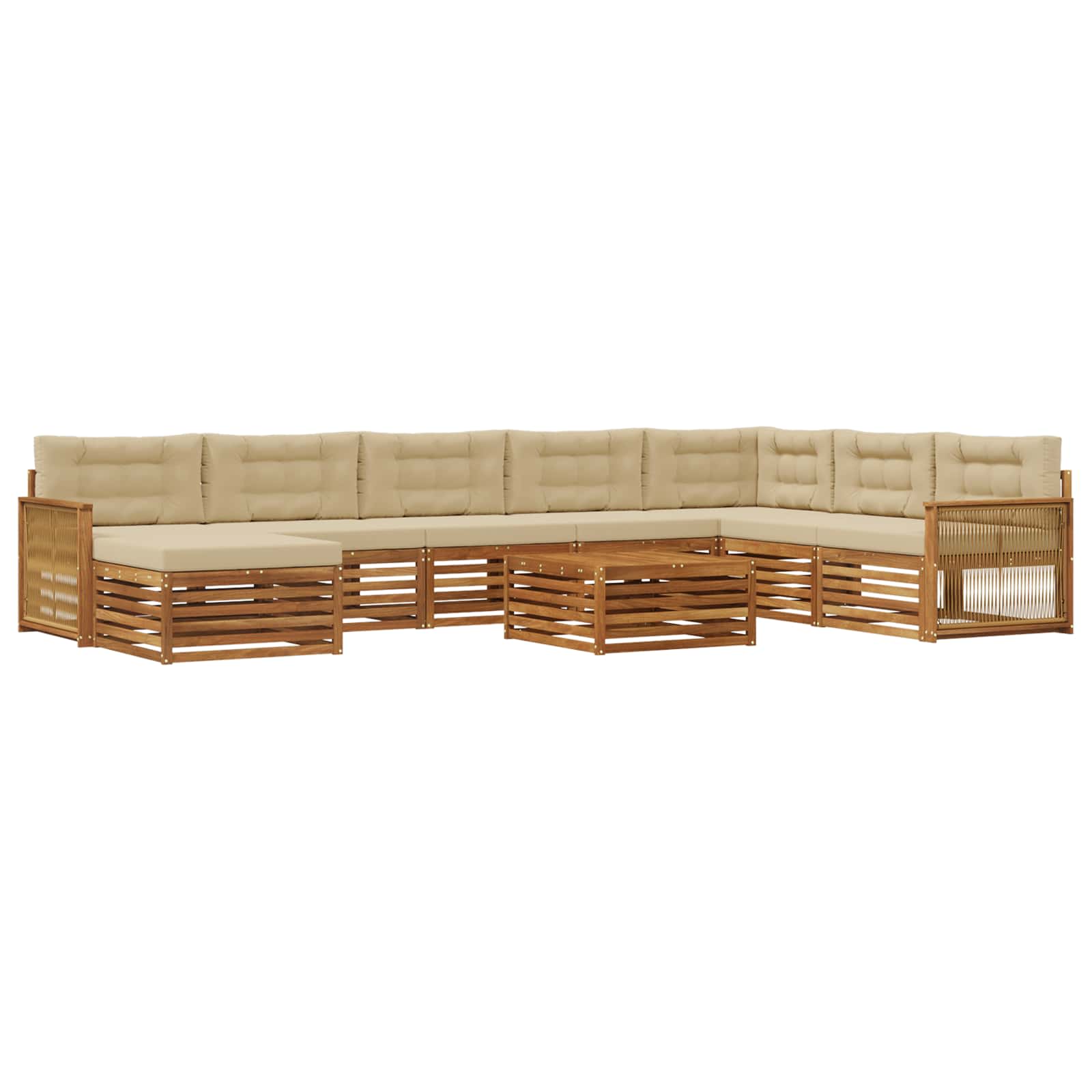 vidaXL Sofa-Sets 9 pcs Naturel Massief Acaciahout