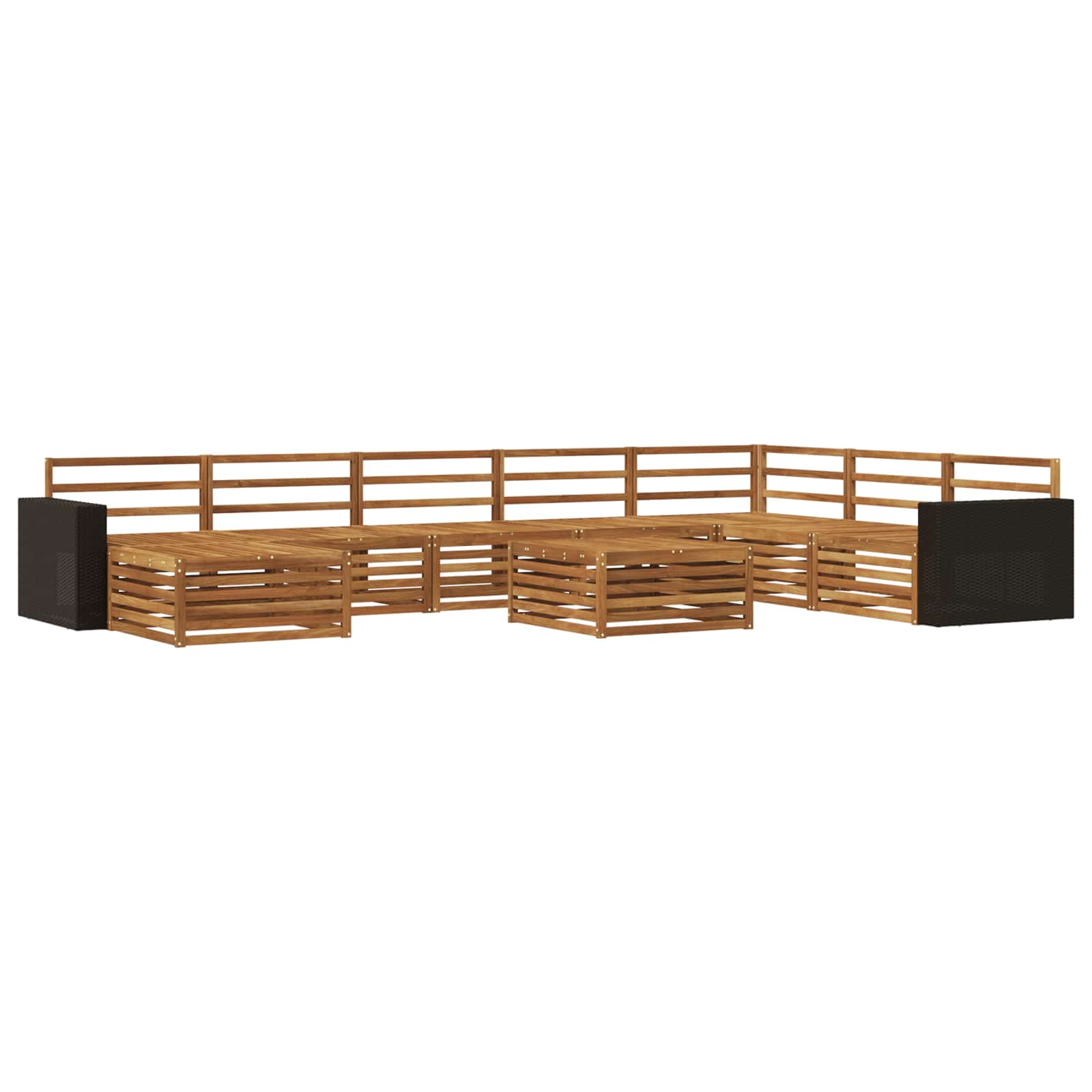 vidaXL Sofa-Sets 9 pcs Naturel Massief Acaciahout