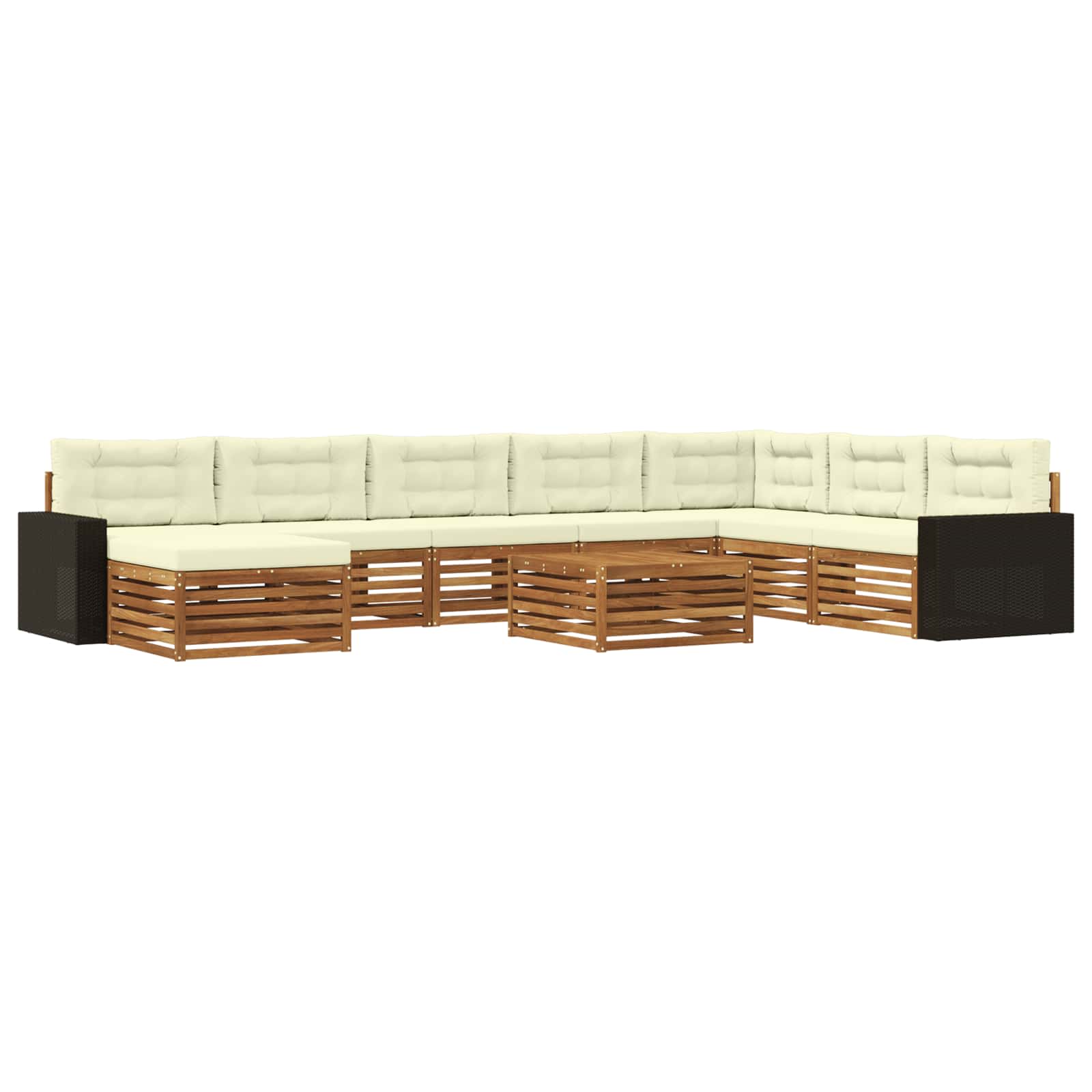 vidaXL Sofa-Sets 9 pcs Naturel Massief Acaciahout
