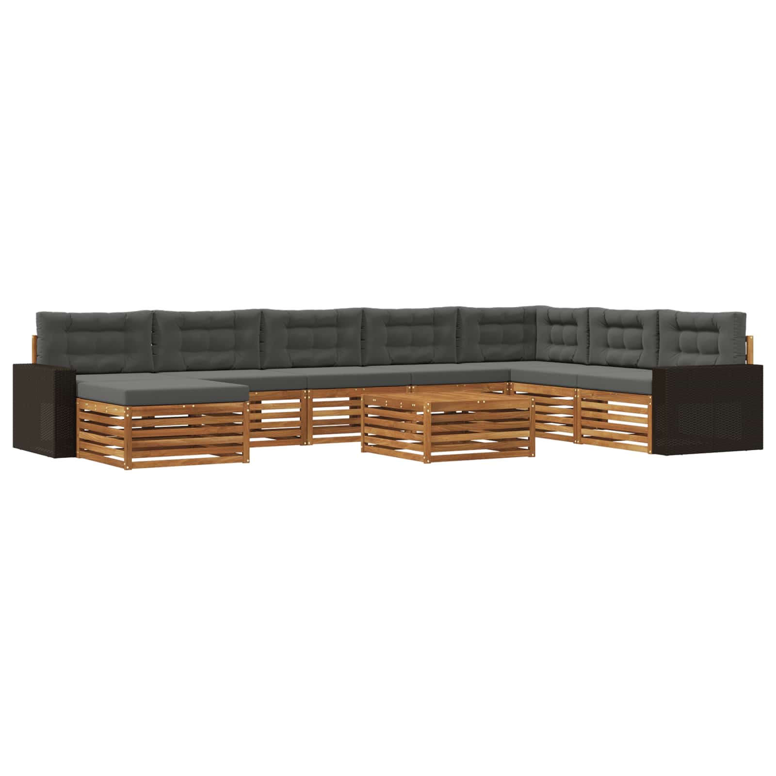 vidaXL Sofa-Sets 9 pcs Naturel Massief Acaciahout