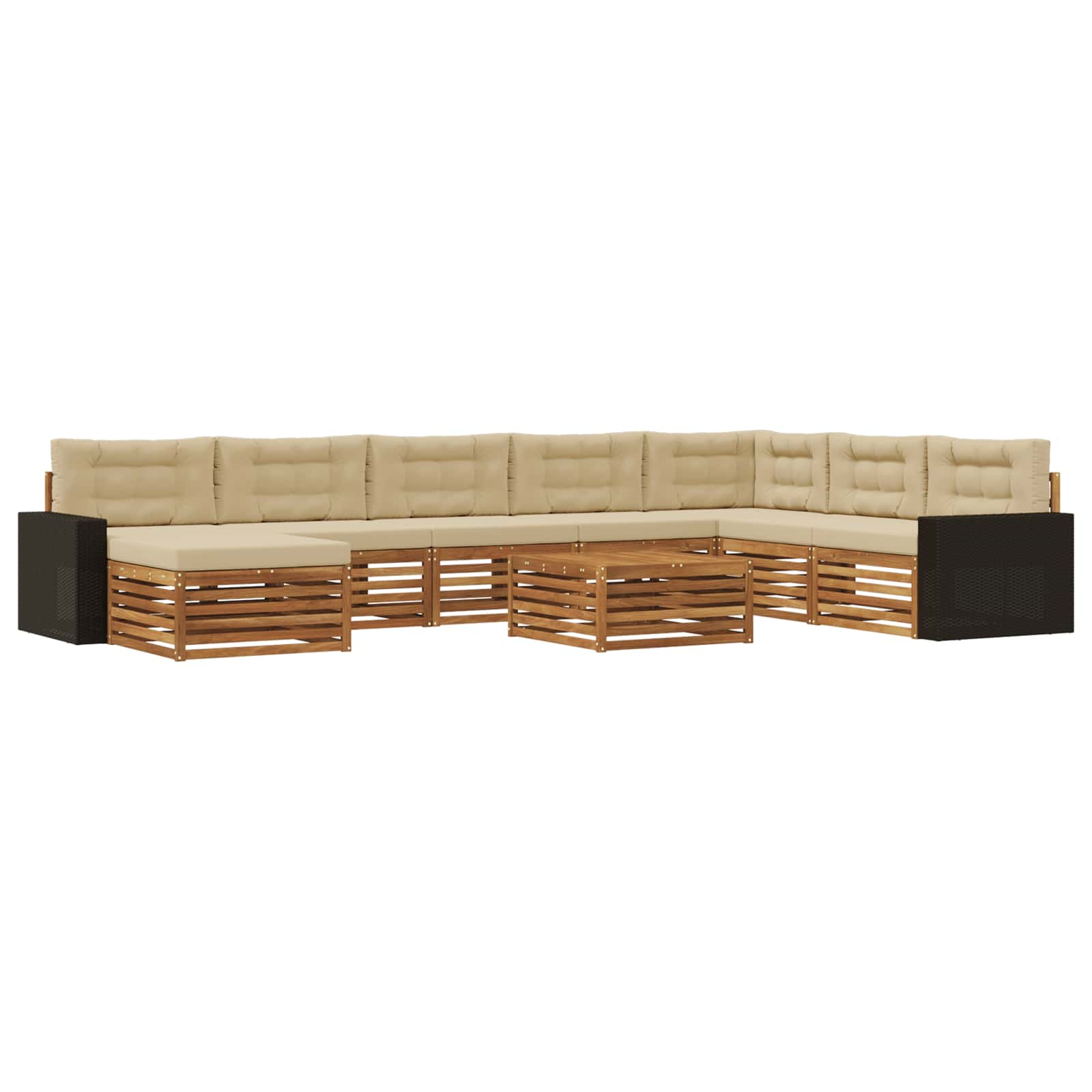 vidaXL Sofa-Sets 9 pcs Naturel Massief Acaciahout