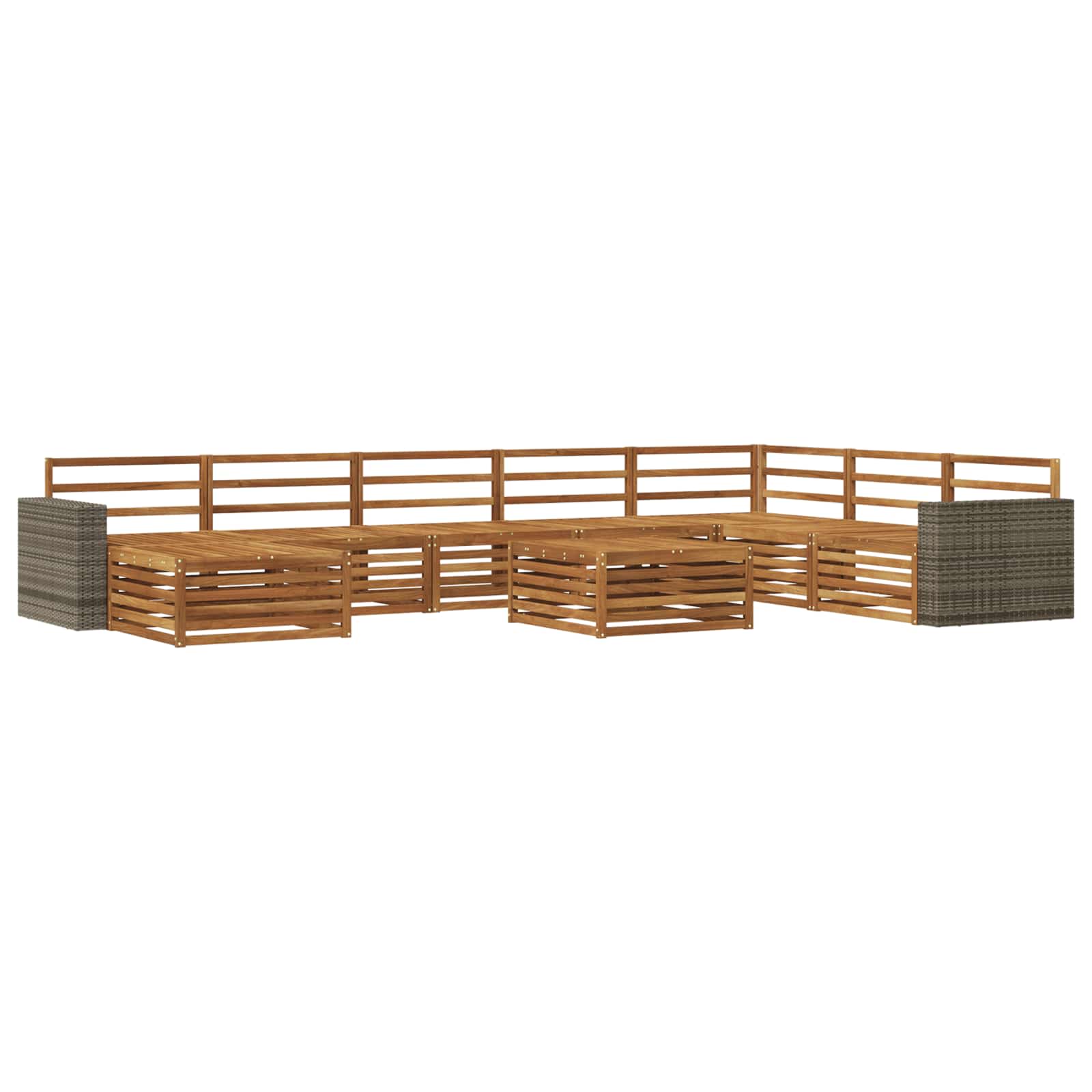 vidaXL Sofa-Sets 9 pcs Naturel Massief Acaciahout