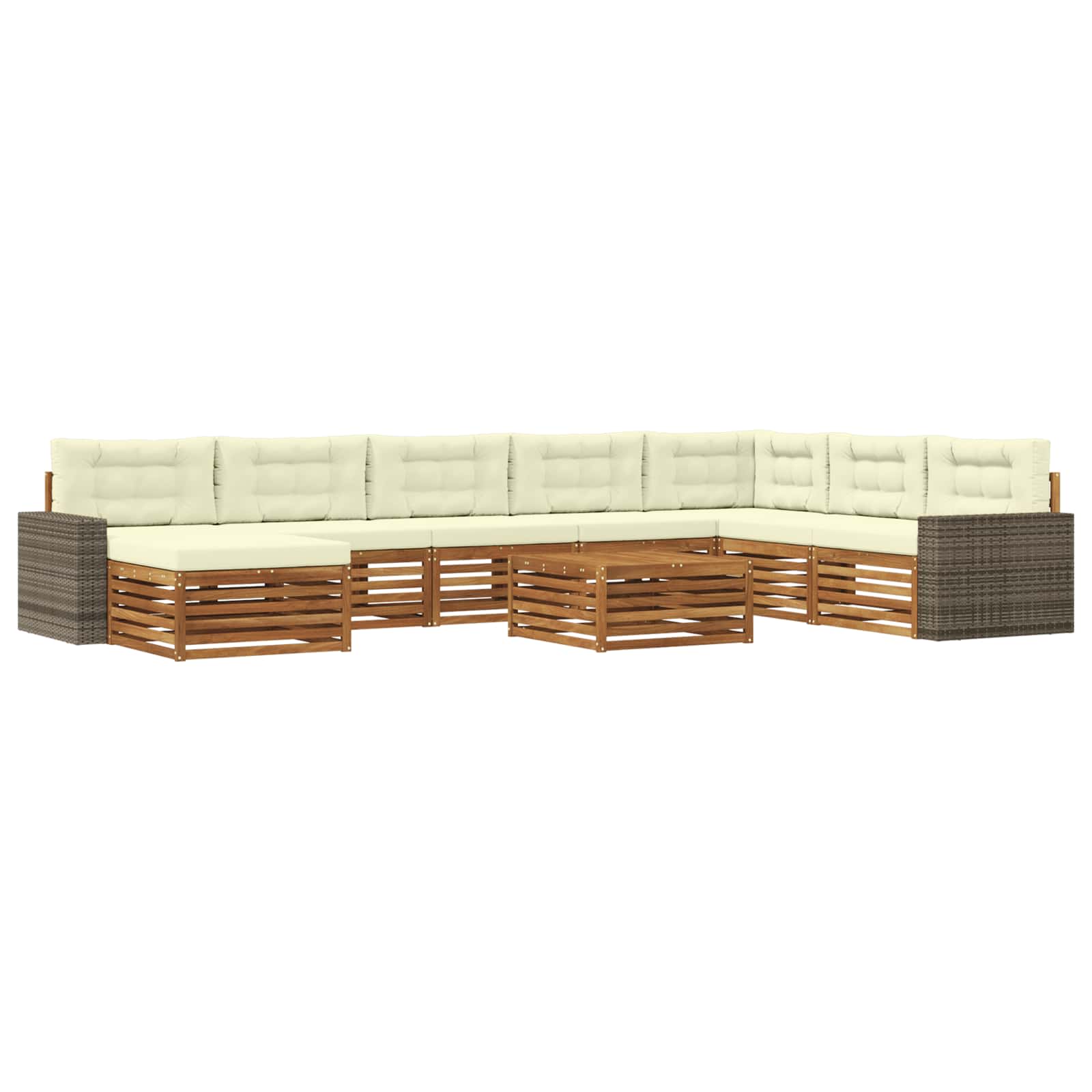 vidaXL Sofa-Sets 9 pcs Naturel Massief Acaciahout