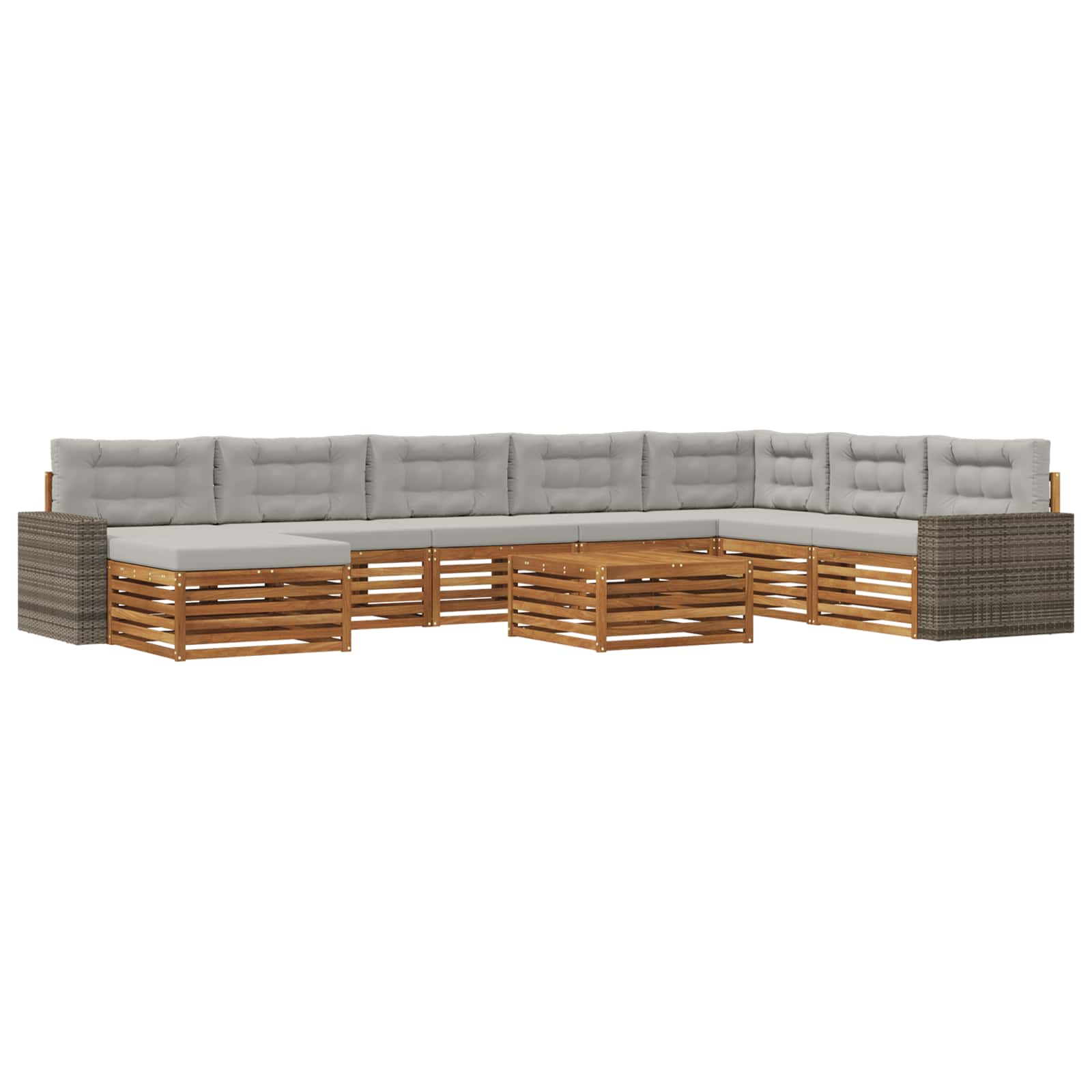 vidaXL Sofa-Sets 9 pcs Naturel Massief Acaciahout