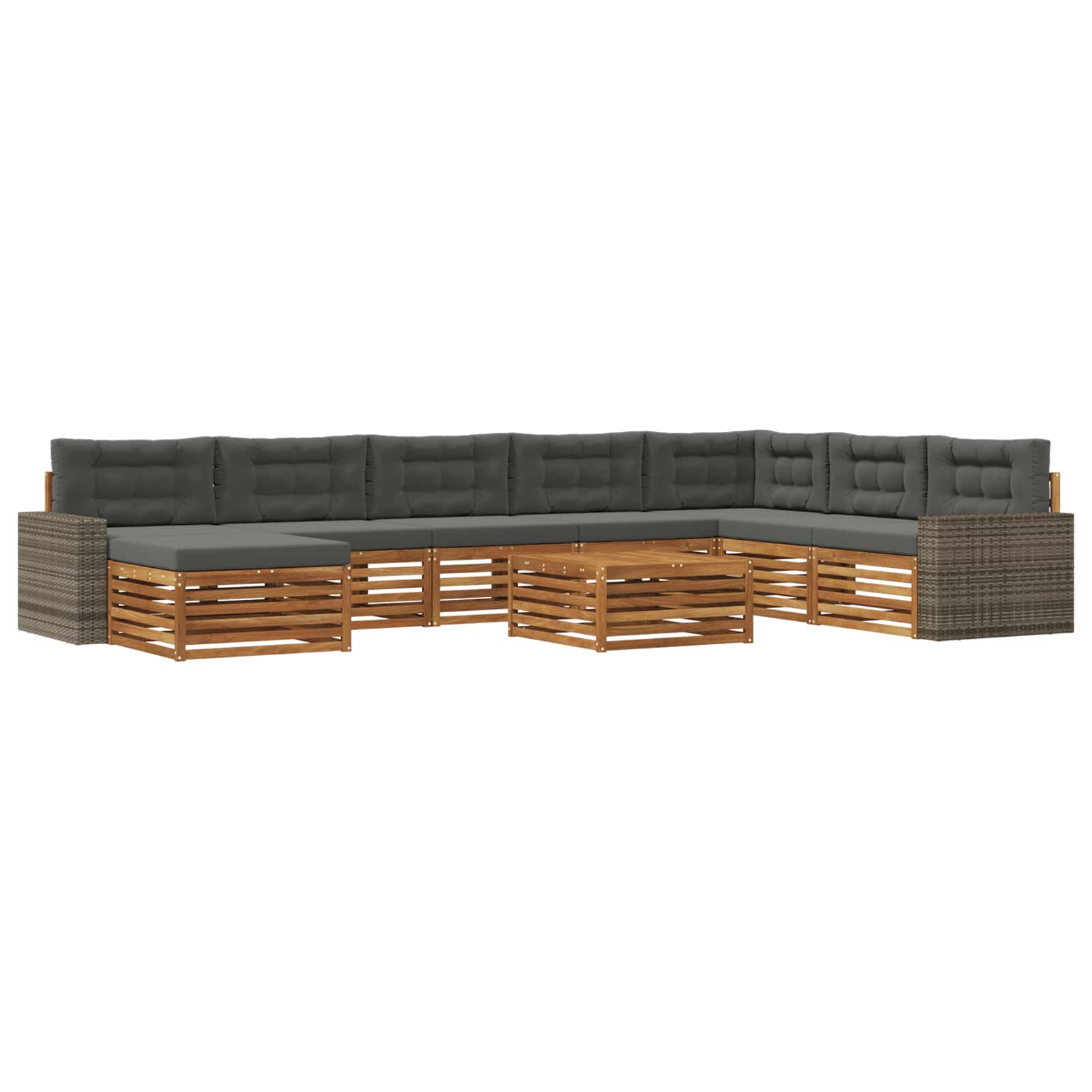 vidaXL Sofa-Sets 9 pcs Naturel Massief Acaciahout