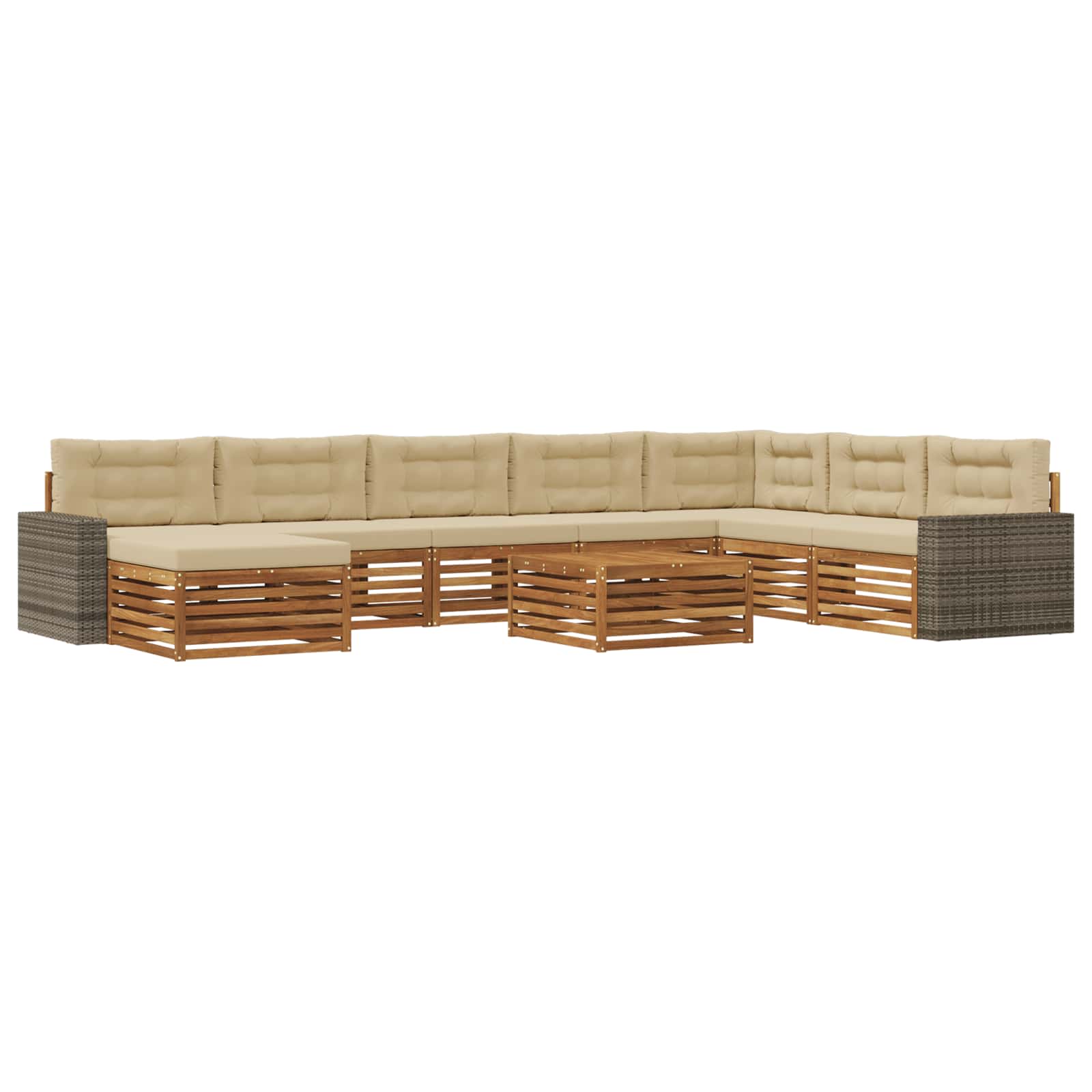 vidaXL Sofa-Sets 9 pcs Naturel Massief Acaciahout