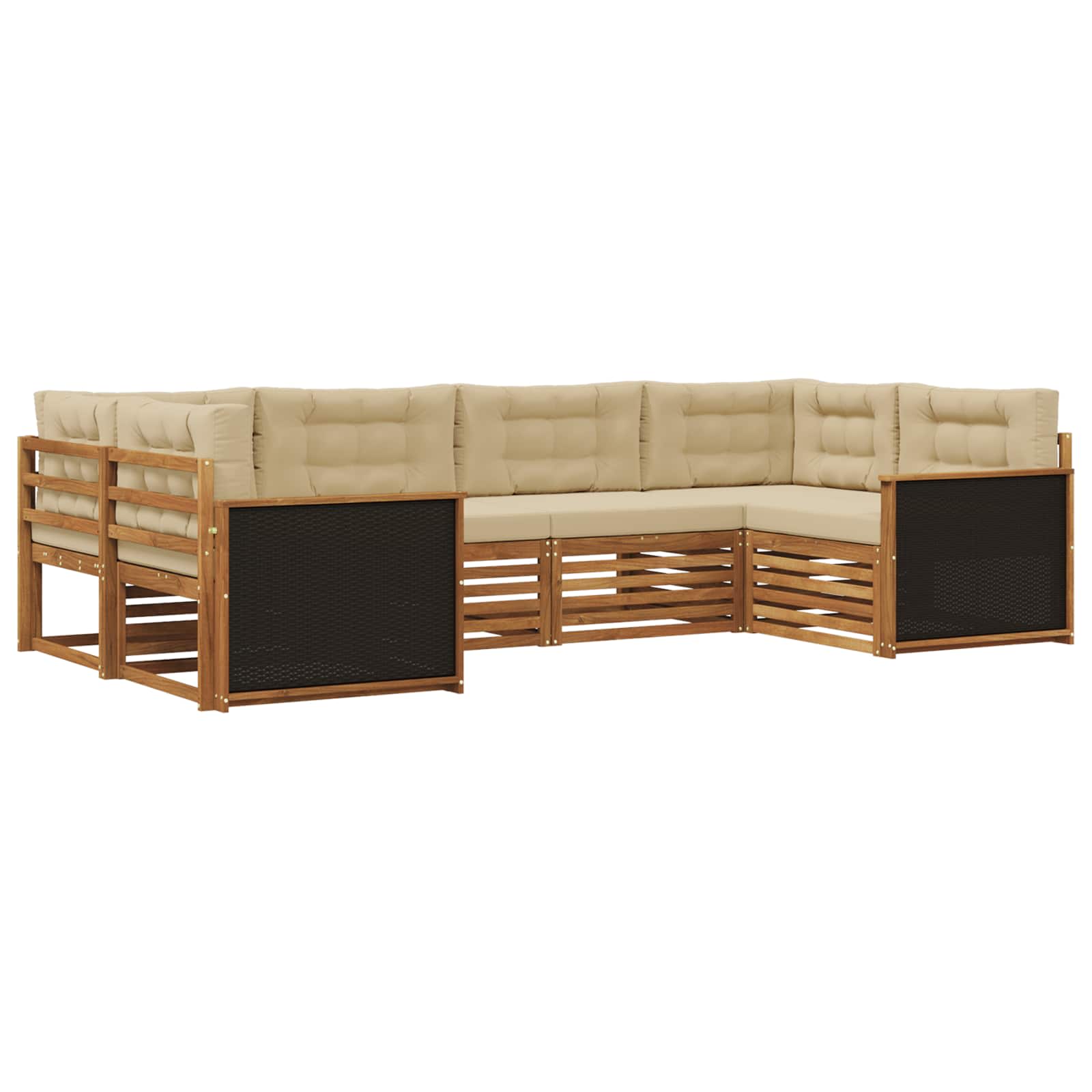 vidaXL Sofa-Sets 6 pcs Naturel Massief Acaciahout