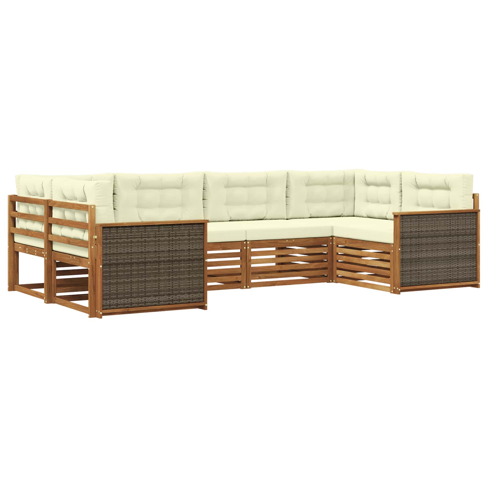 vidaXL Sofa-Sets 6 pcs Naturel Massief Acaciahout