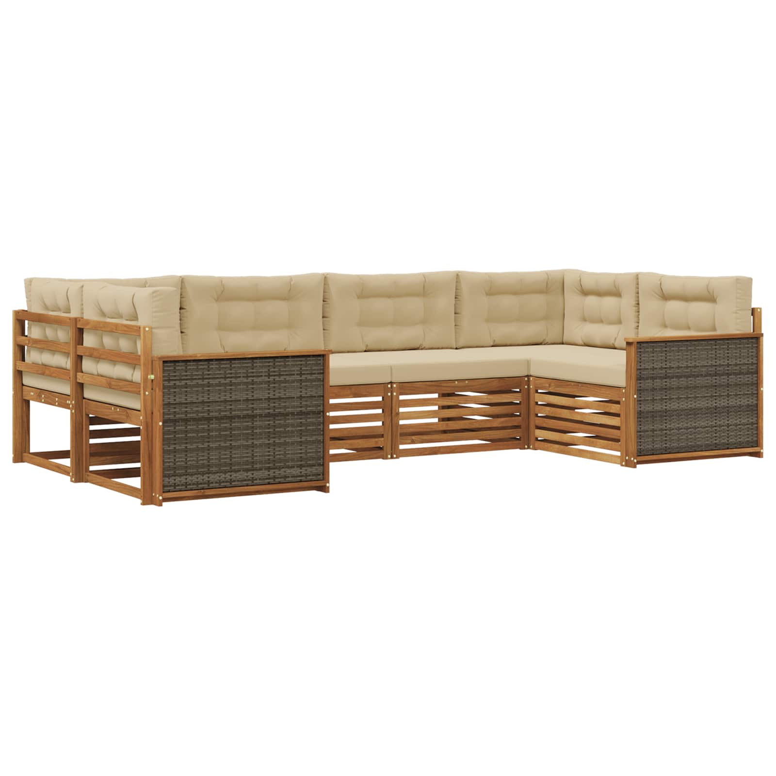 vidaXL Sofa-Sets 6 pcs Naturel Massief Acaciahout