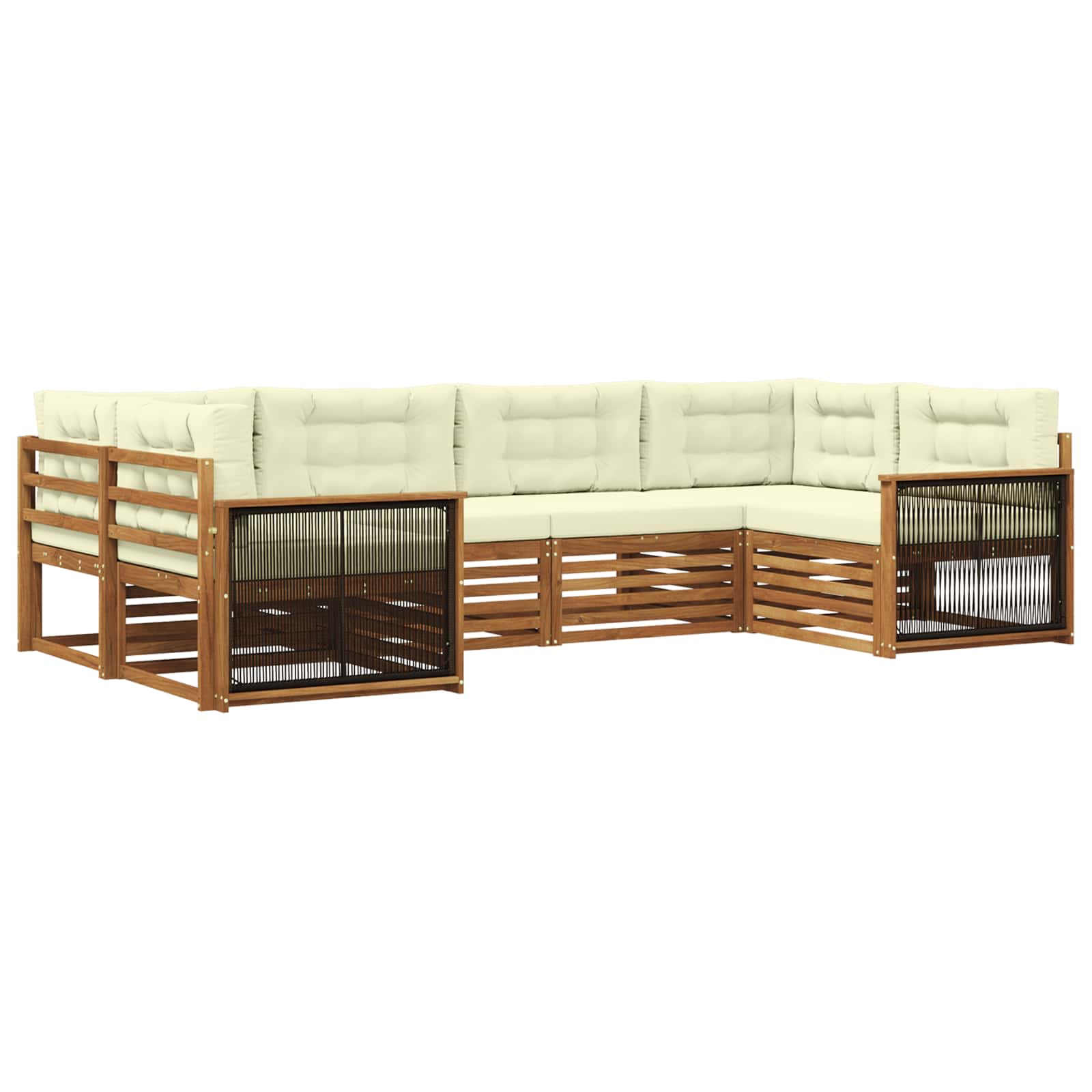vidaXL Sofa-Sets 6 pcs Naturel Massief Acaciahout