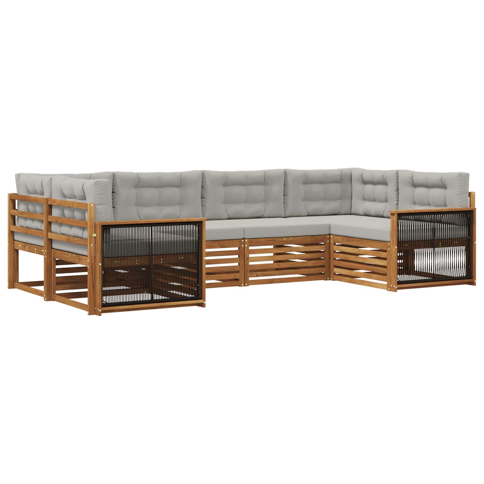 vidaXL Sofa-Sets 6 pcs Naturel Massief Acaciahout