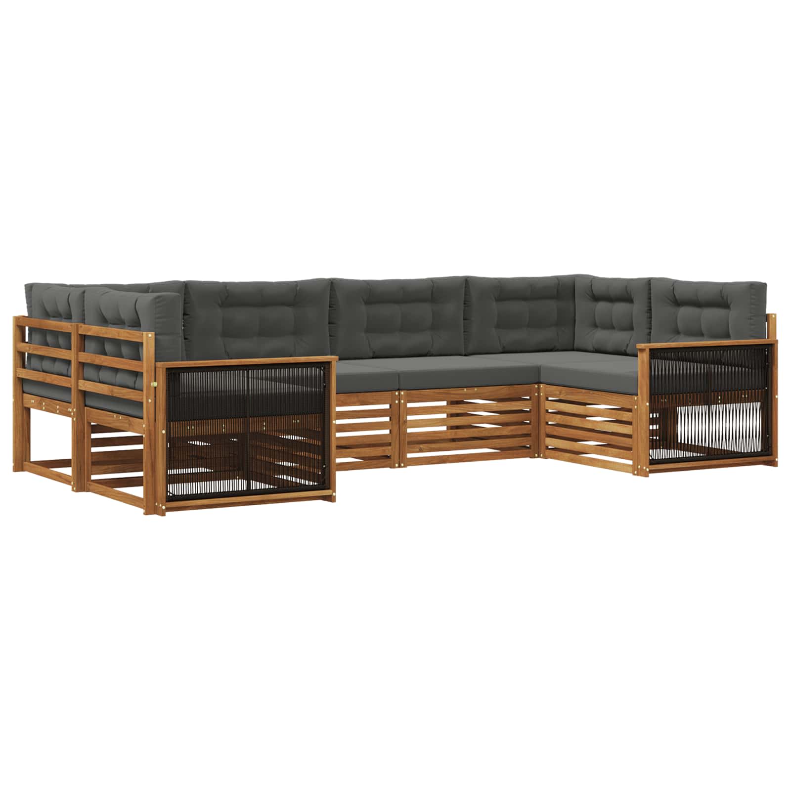 vidaXL Sofa-Sets 6 pcs Naturel Massief Acaciahout