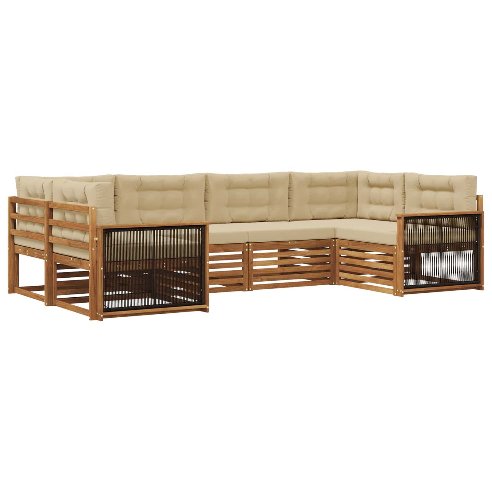 vidaXL Sofa-Sets 6 pcs Naturel Massief Acaciahout