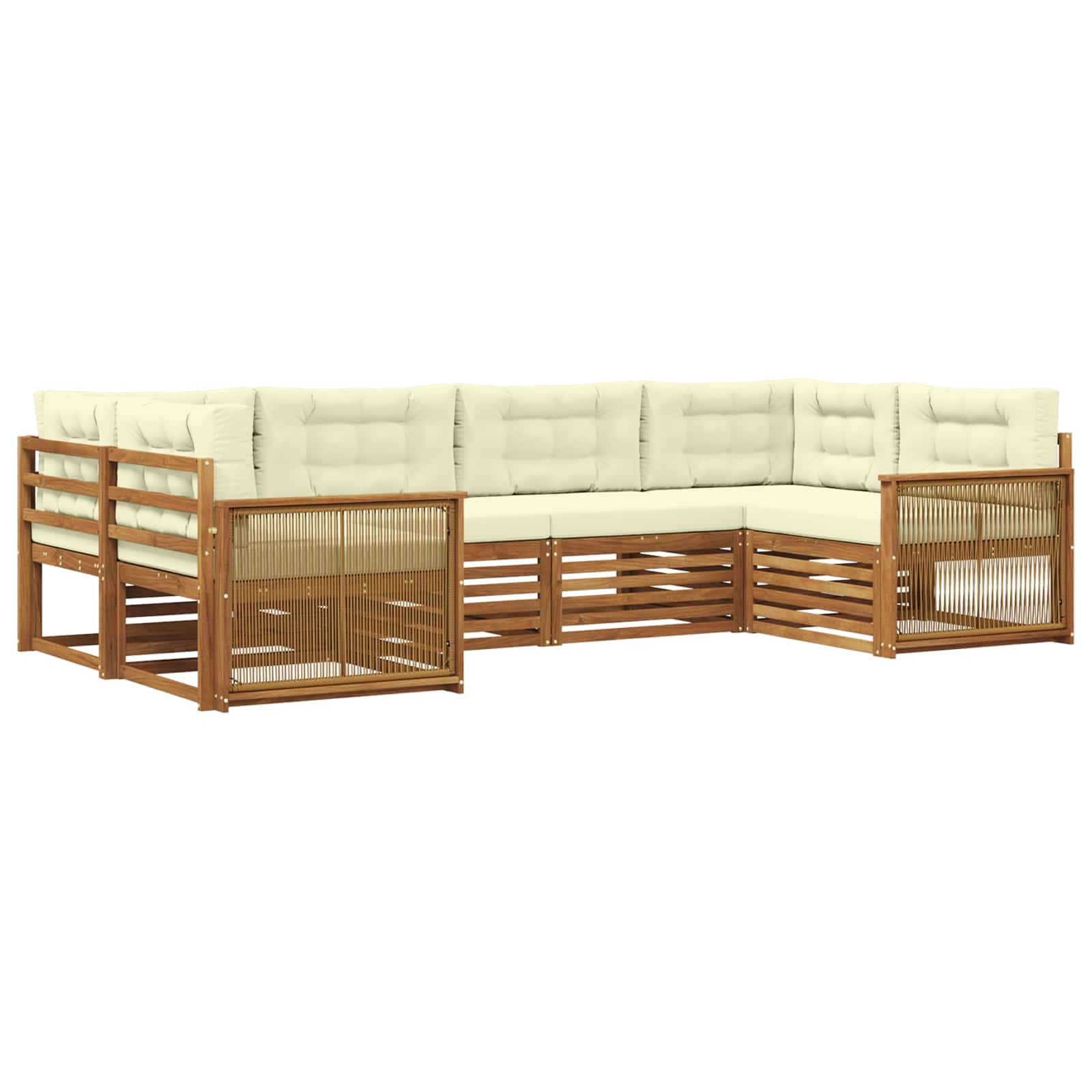 vidaXL Sofa-Sets 6 pcs Naturel Massief Acaciahout