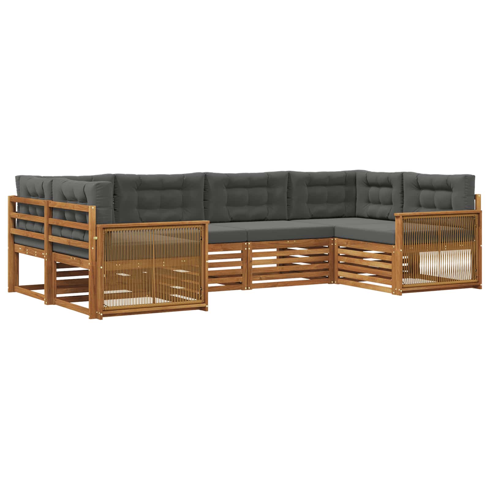 vidaXL Sofa-Sets 6 pcs Naturel Massief Acaciahout