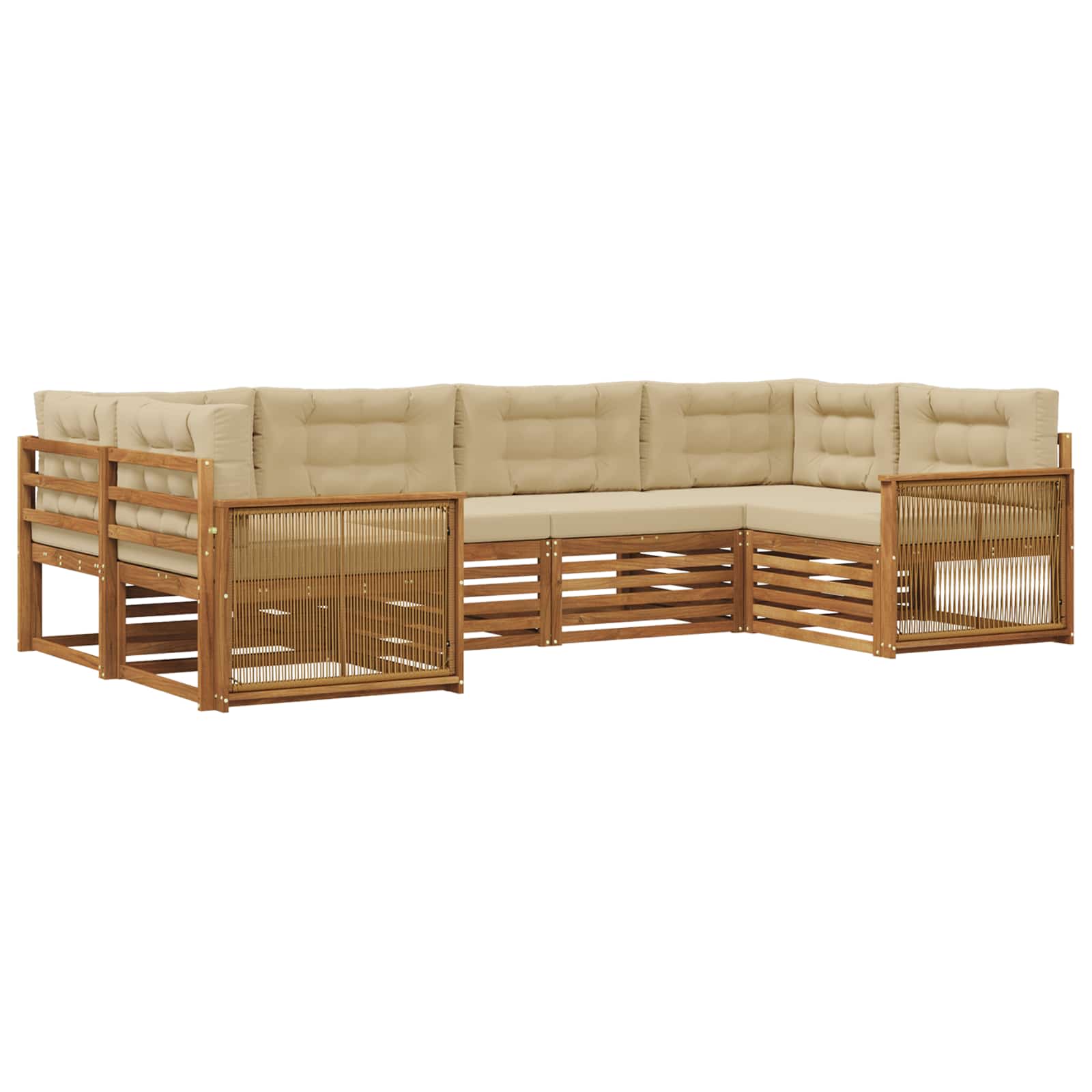 vidaXL Sofa-Sets 6 pcs Naturel Massief Acaciahout