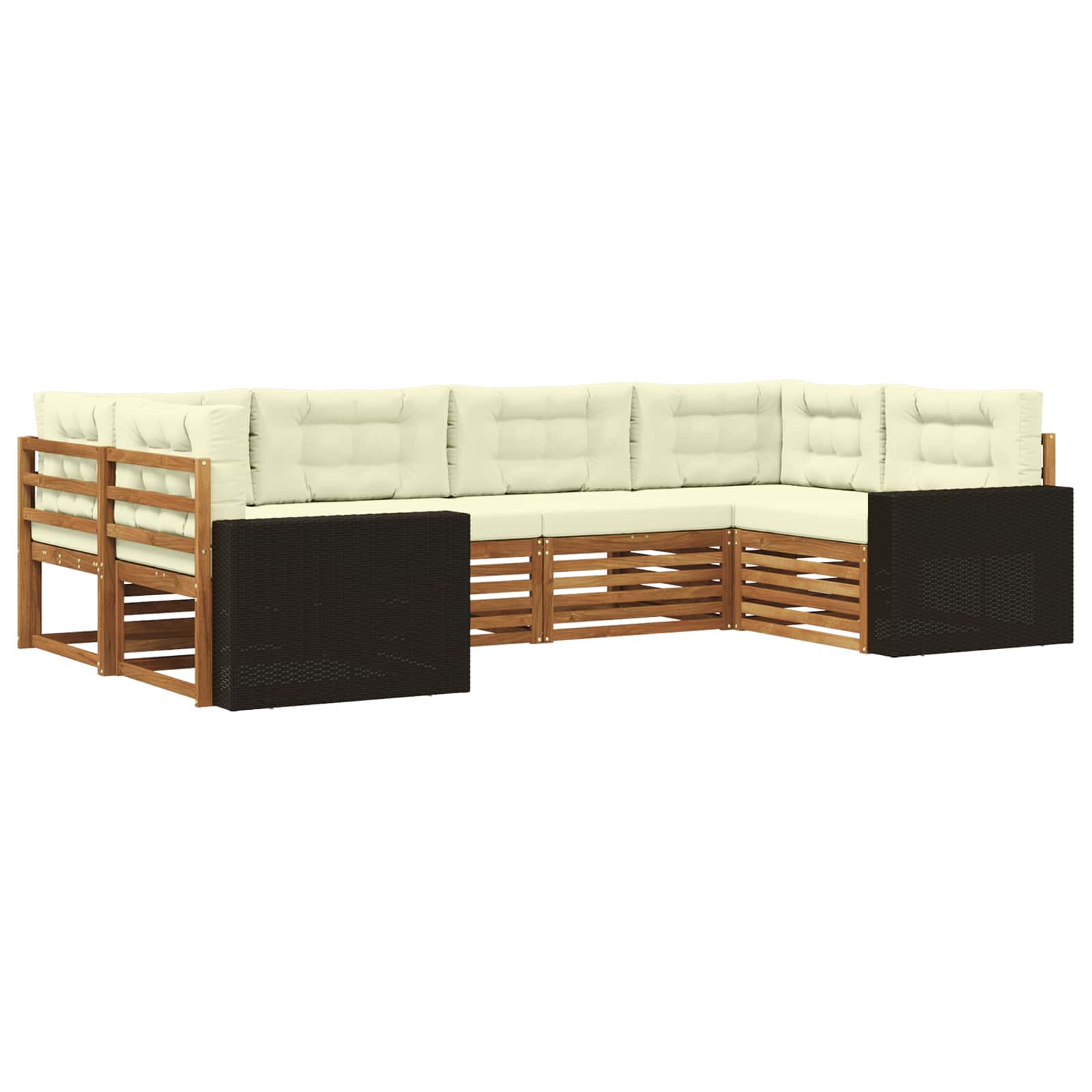 vidaXL Sofa-Sets 6 pcs Naturel Massief Acaciahout
