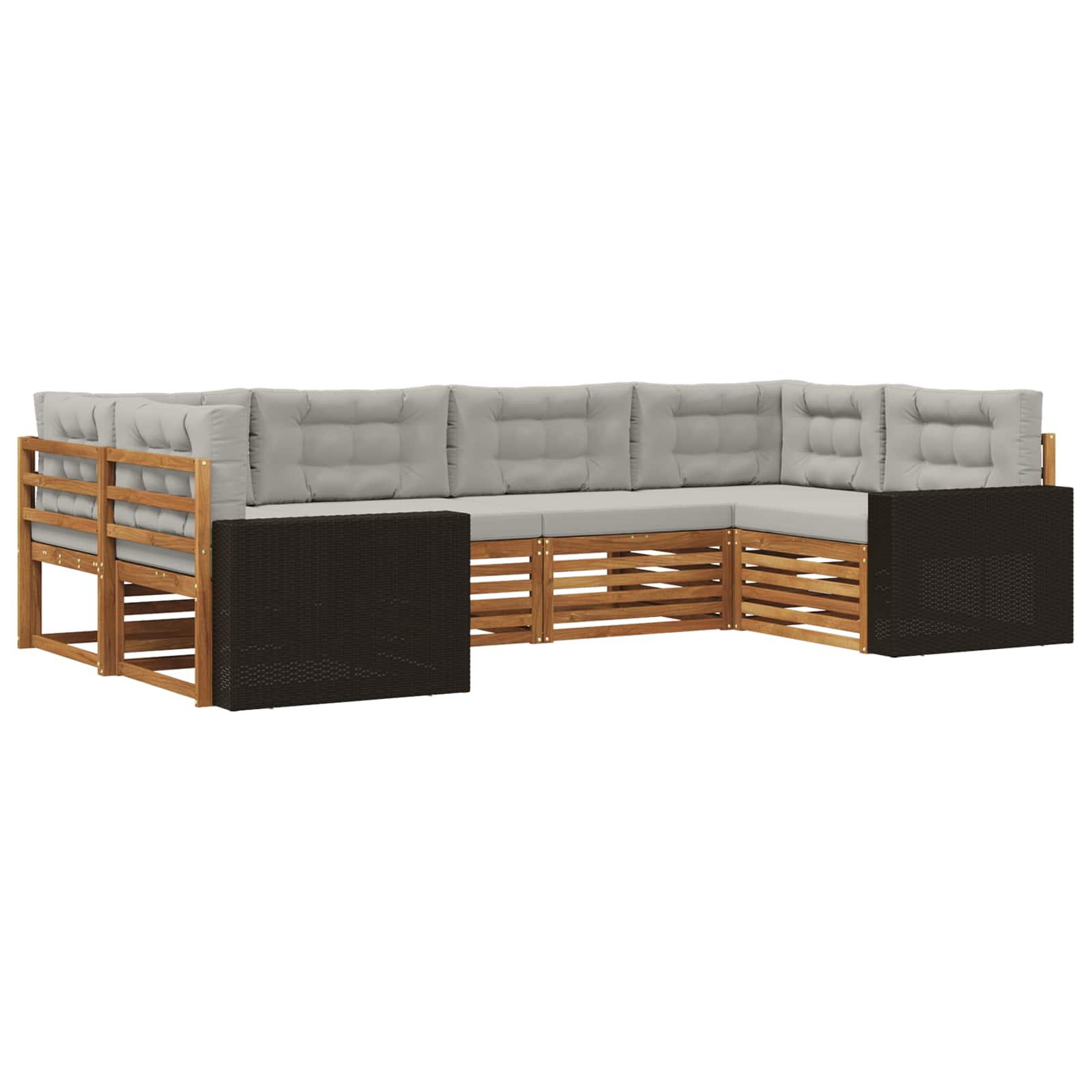 vidaXL Sofa-Sets 6 pcs Naturel Massief Acaciahout