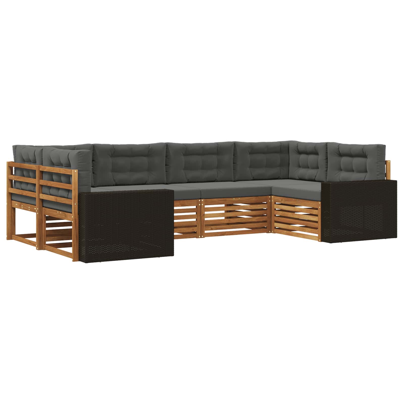 vidaXL Sofa-Sets 6 pcs Naturel Massief Acaciahout