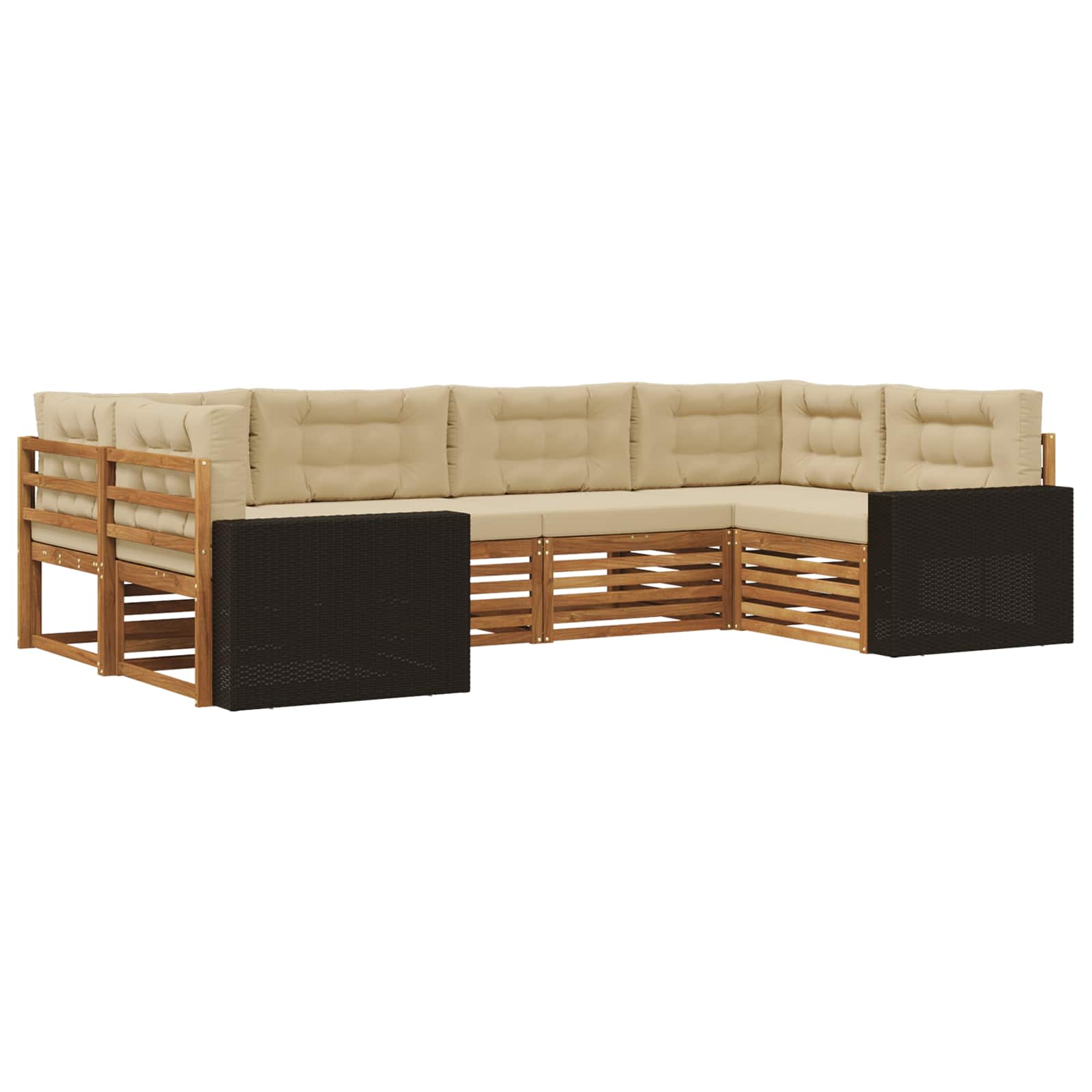 vidaXL Sofa-Sets 6 pcs Naturel Massief Acaciahout