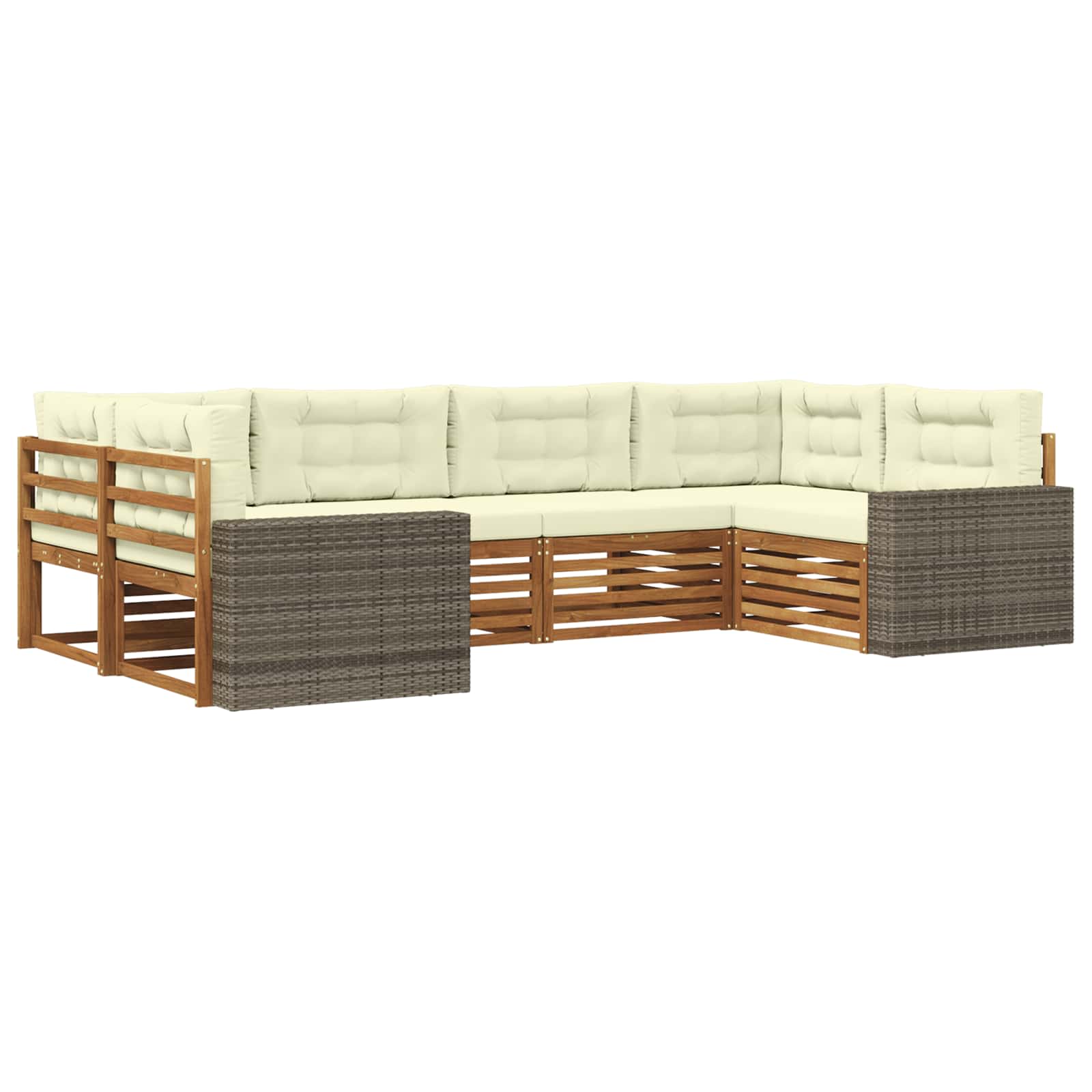 vidaXL Sofa-Sets 6 pcs Naturel Massief Acaciahout