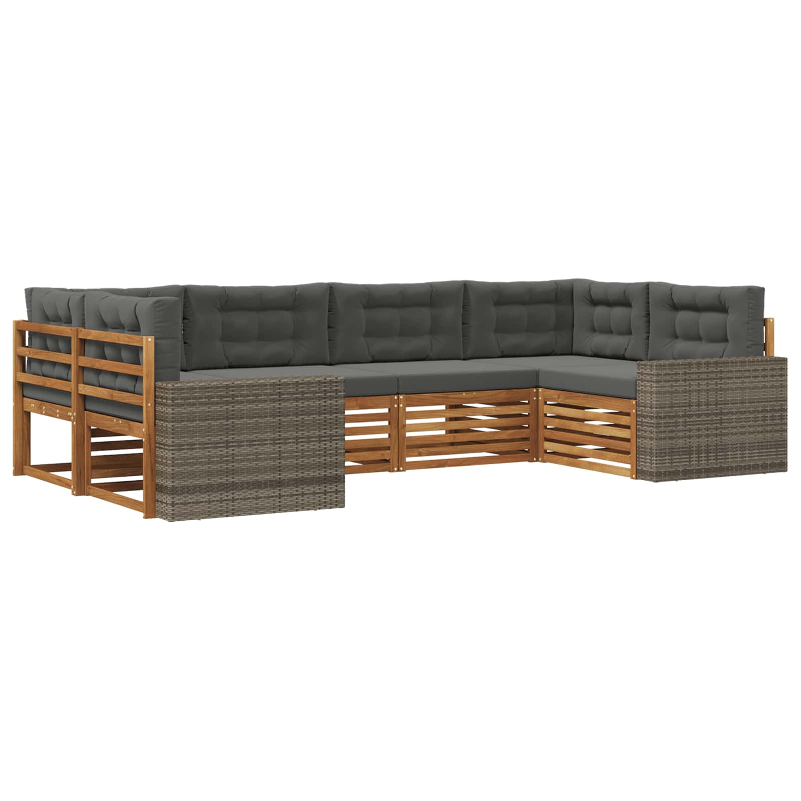 vidaXL Sofa-Sets 6 pcs Naturel Massief Acaciahout